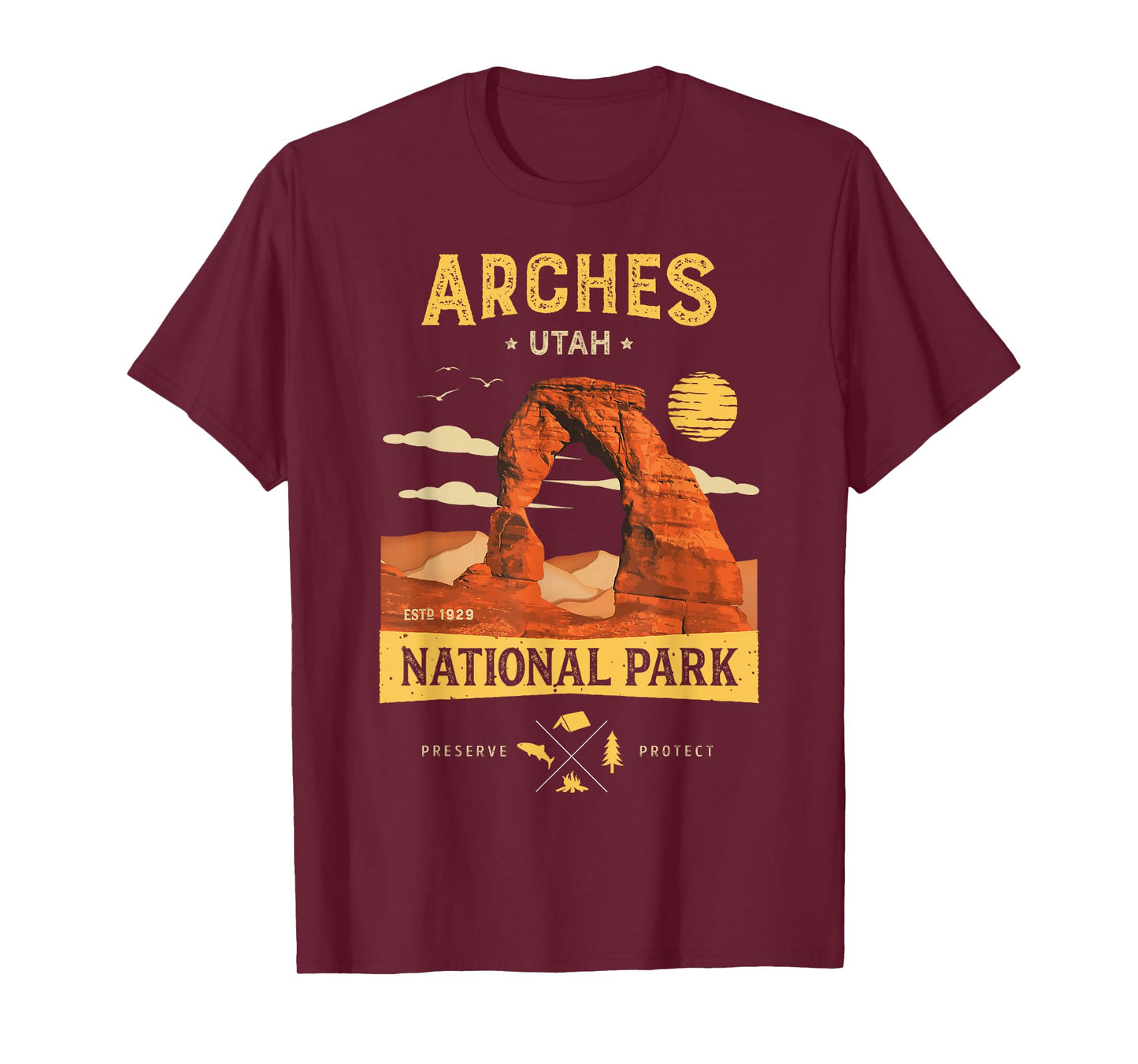 Arches National Park T Shirt Delicate Arch Vintage Utah Gift T-Shirt