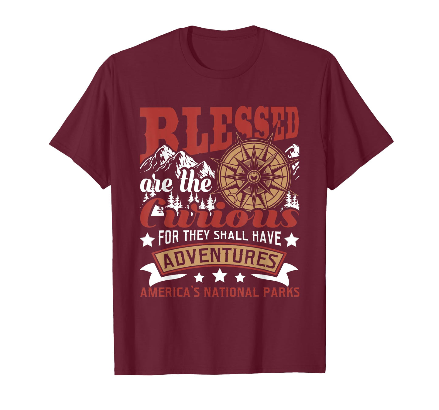 Blessed Are The Curious - US National Parks Hiking & Camping T-Shirt