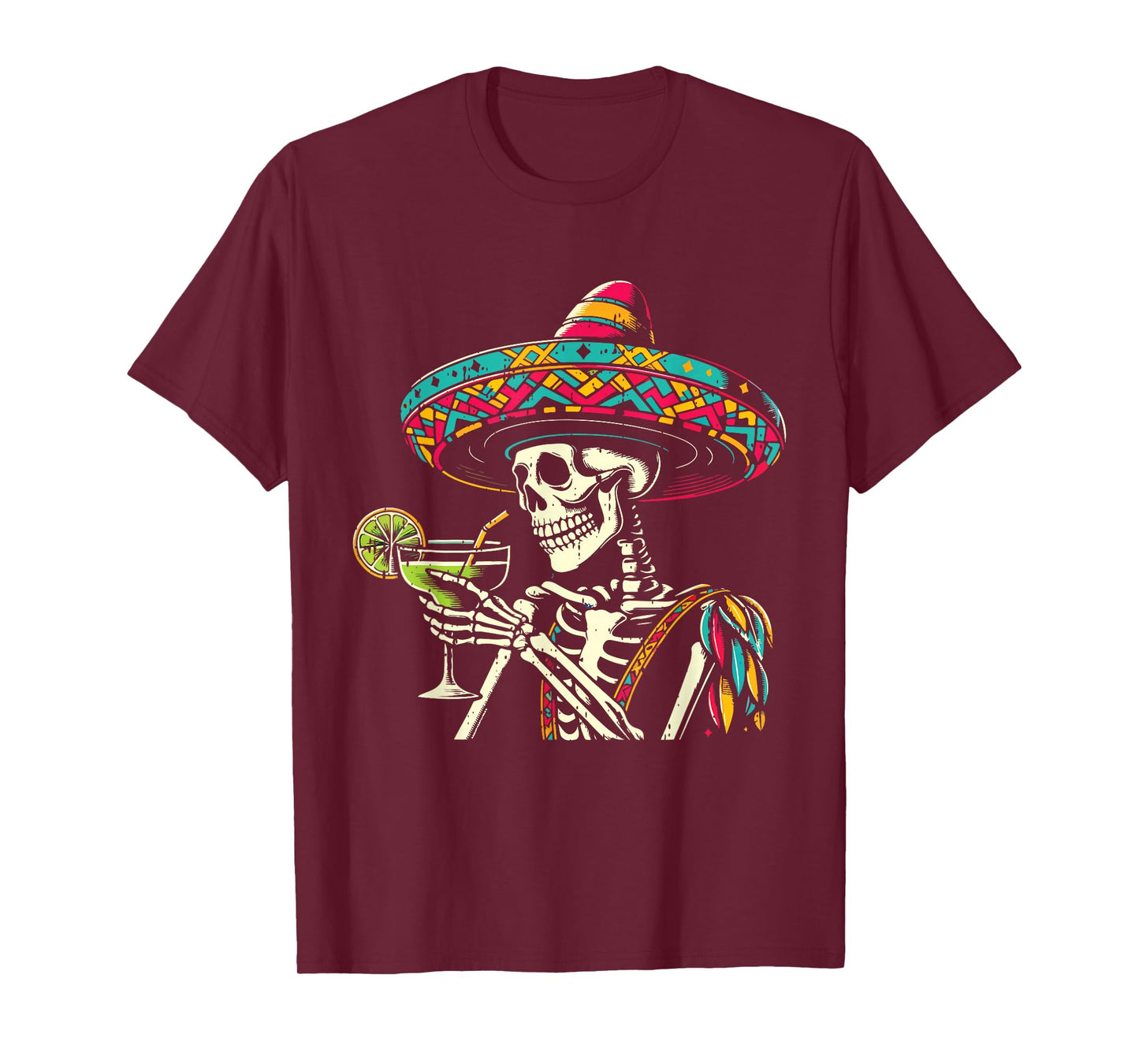 Mexican Skeleton Sombrero Cinco De Mayo Mexican Fiesta Party T-Shirt
