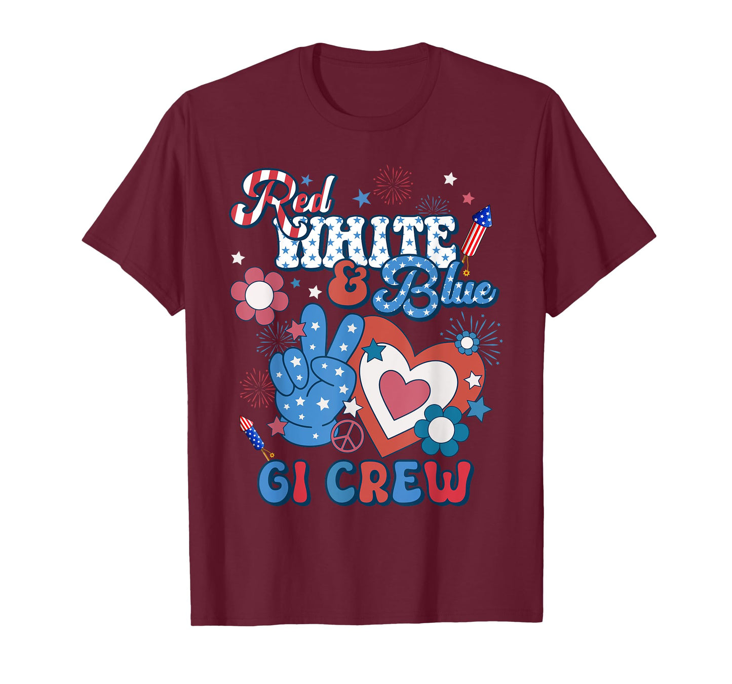 Red White & Blue GI Crew Endoscopy RN Nurse 4th Of July Women Men T-Shirt