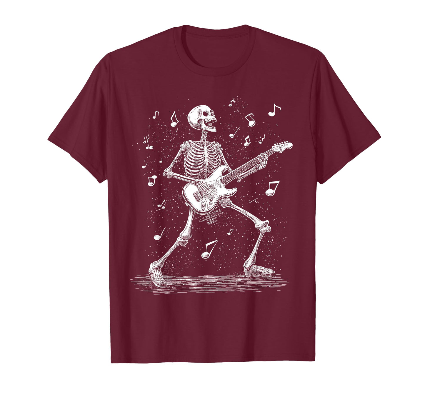 Skeleton Electric Guitar Player Music Rock Band T-Shirt