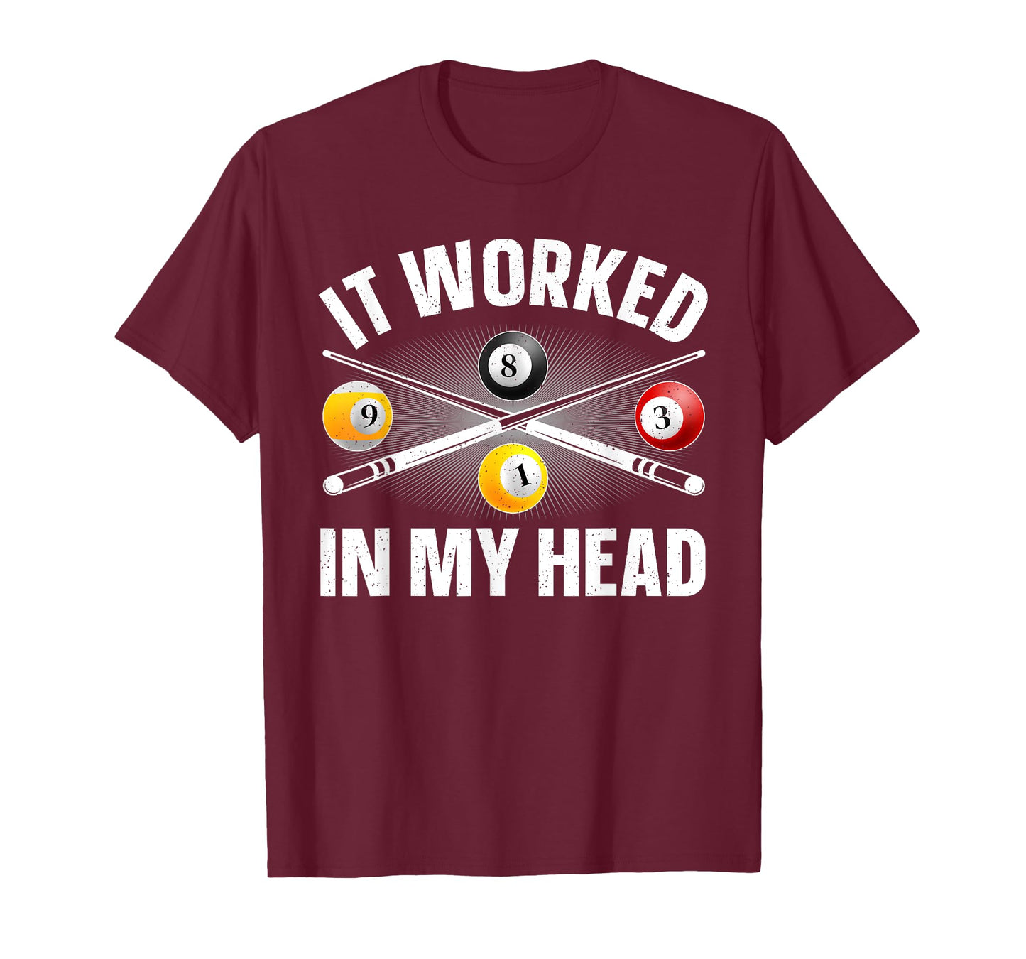 Funny Pool Design For Men Women Billiards Lover Pool Player T-Shirt