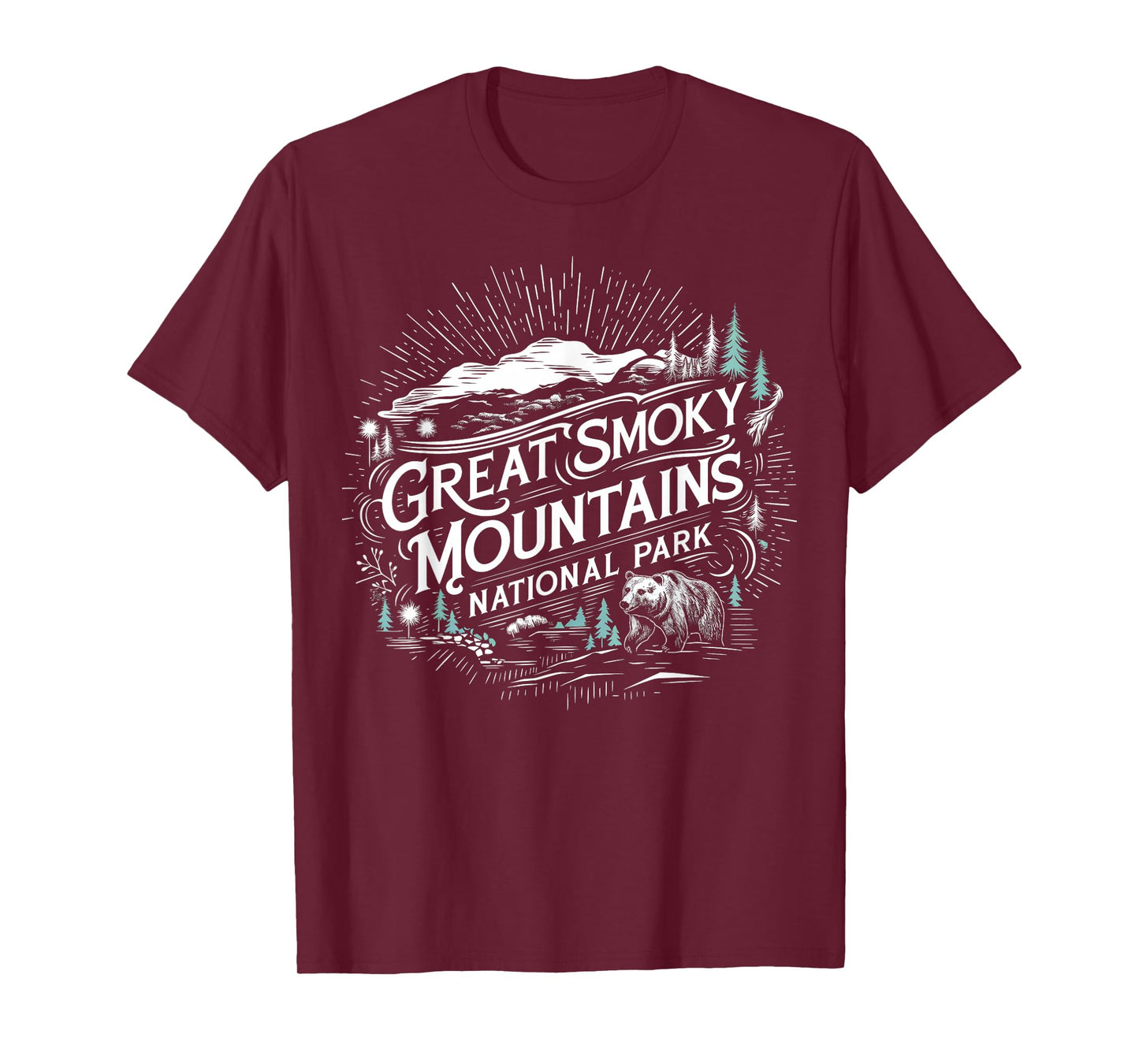 Retro Great Smoky Mountains National Park Mens Womens Hiking T-Shirt