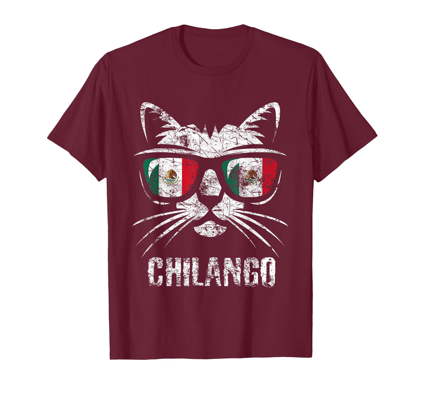 Mexico Flag Funny Cat Vintage Mexican Saying Chilango T-Shirt for Men Women Girls Kids