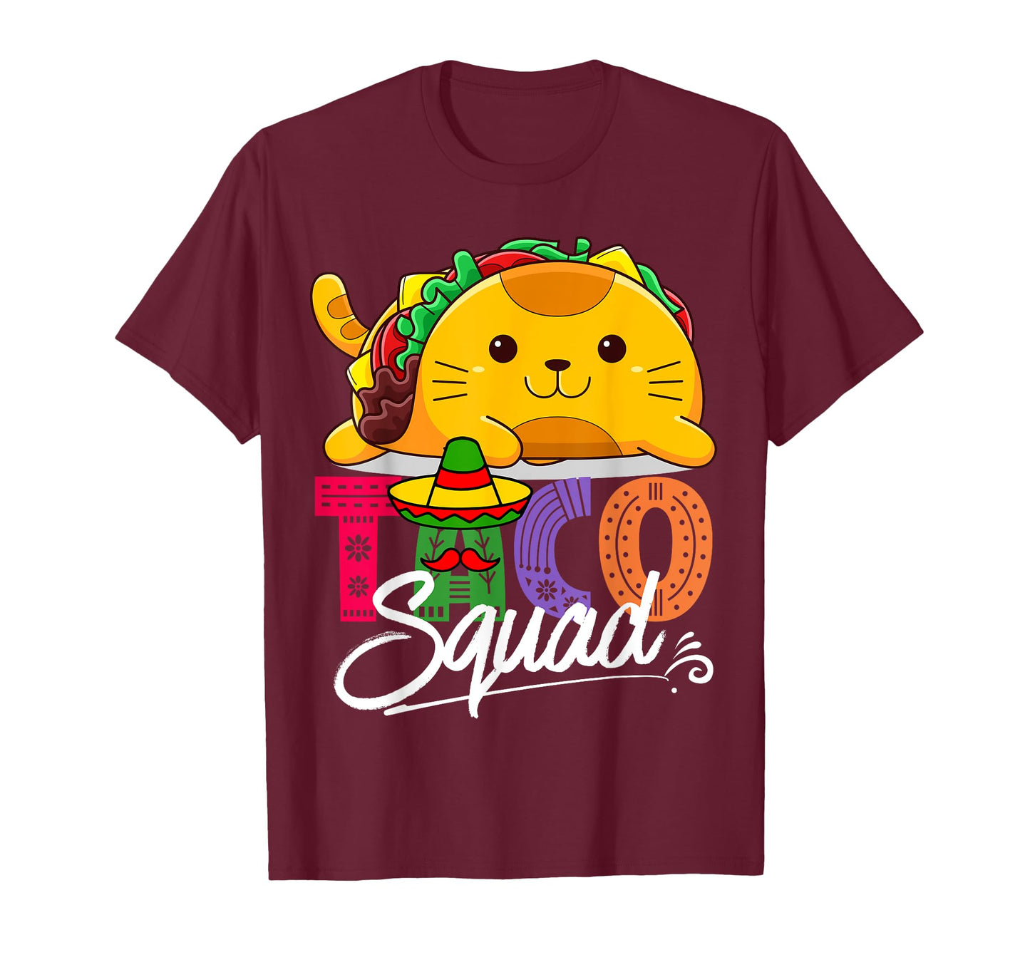 Cat Taco Squad Cinco De Mayo Cute Funny Mexican Food Lover T-Shirt
