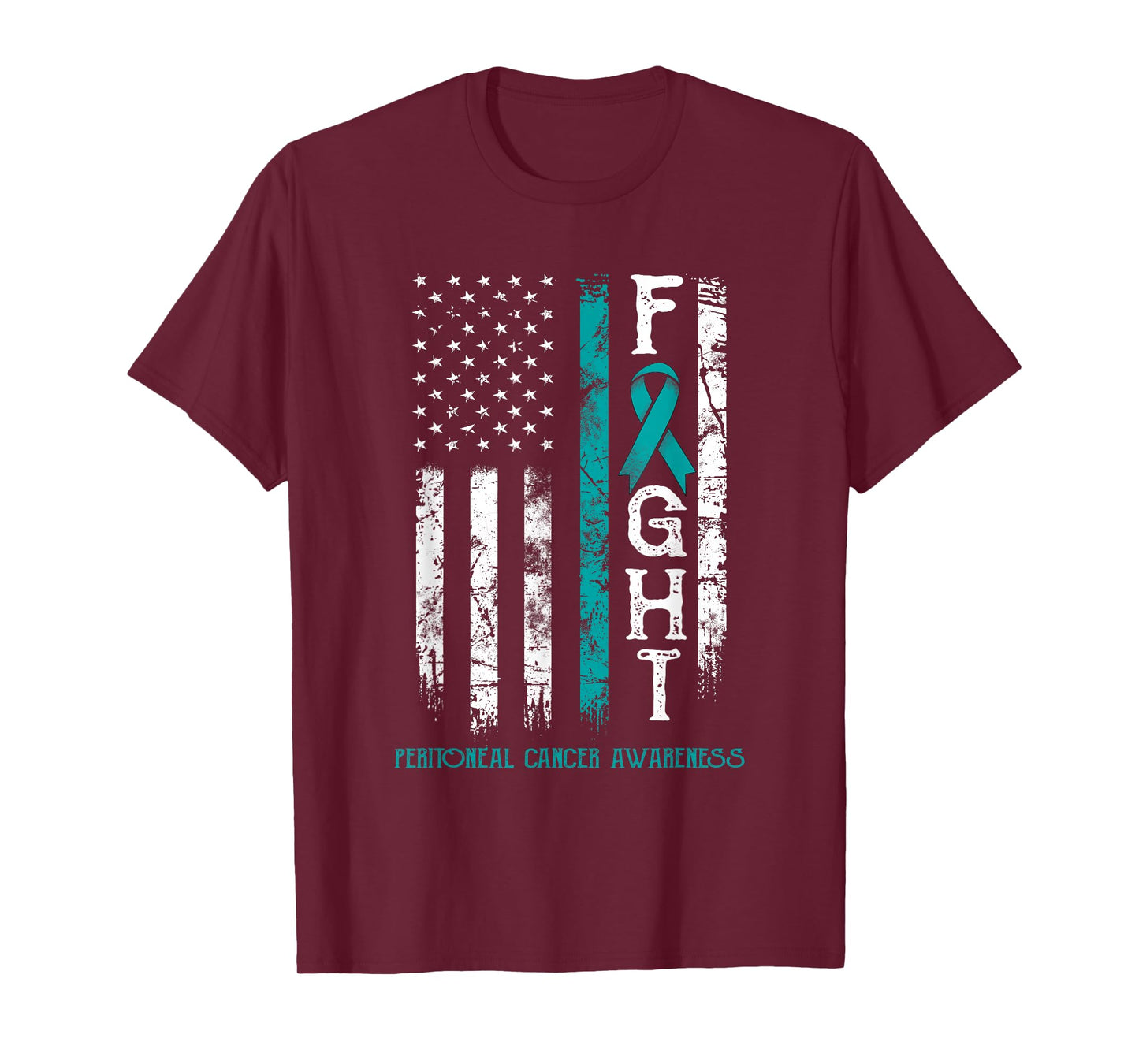 Peritoneal Cancer Warrior US Flag T-Shirt