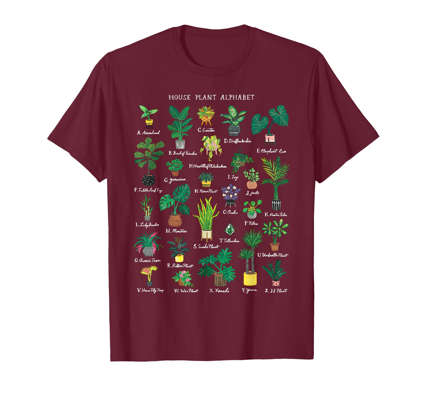 Plant Alphabet Gardener Gardening Plant Lover Women Men T-Shirt