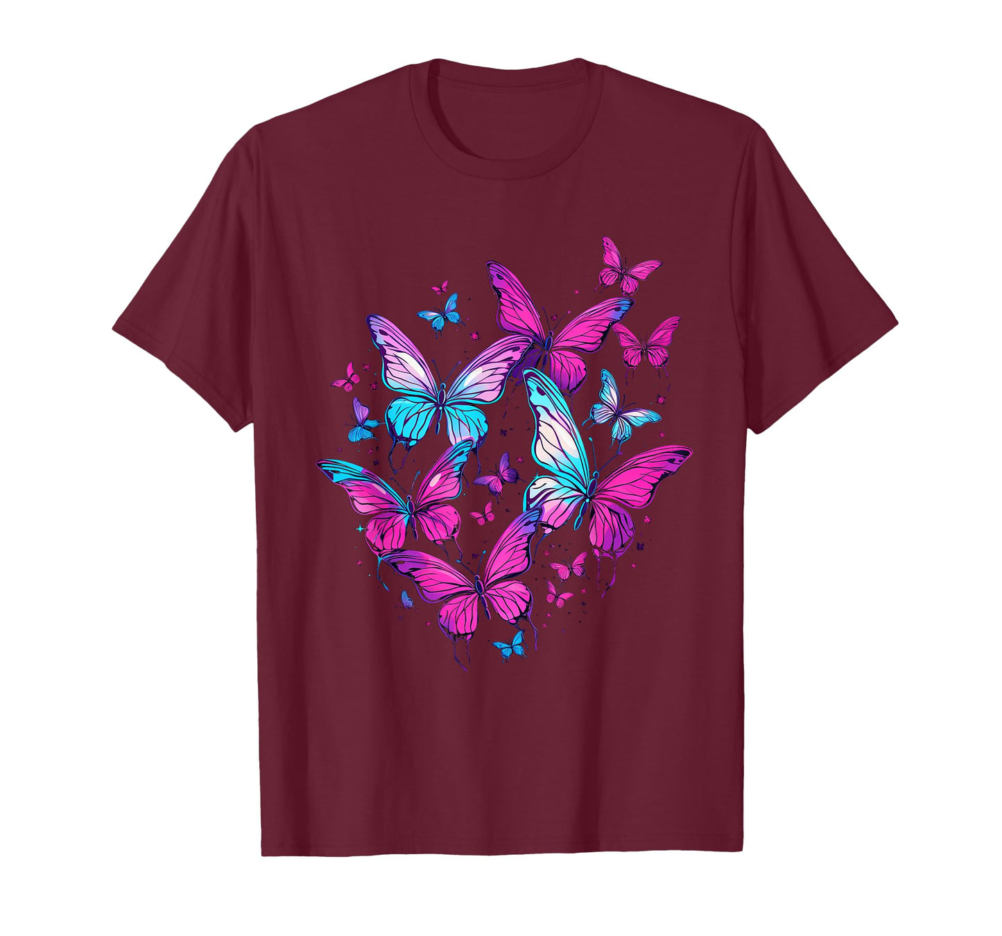 butterfly aesthetic pink and lila butterflies nature T-Shirt
