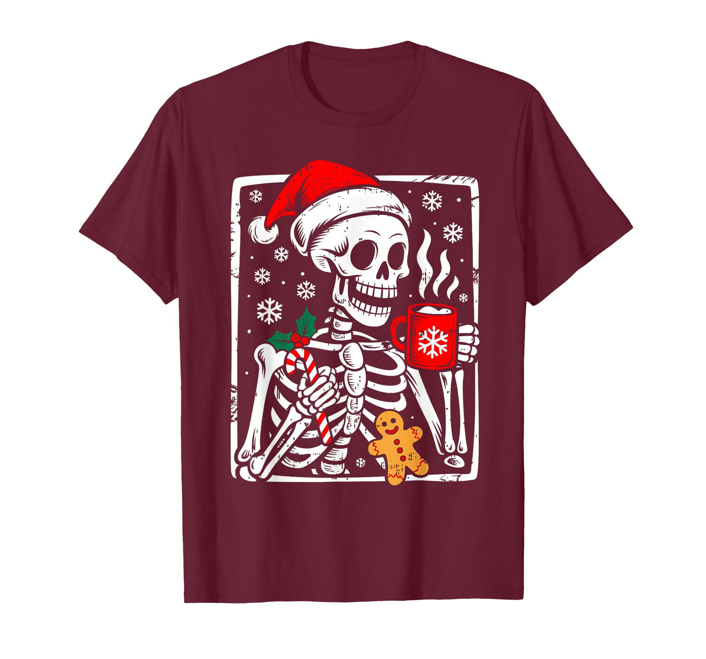 Funny Christmas Skeleton Hot Chocolate Xmas Men Women Kids T-Shirt