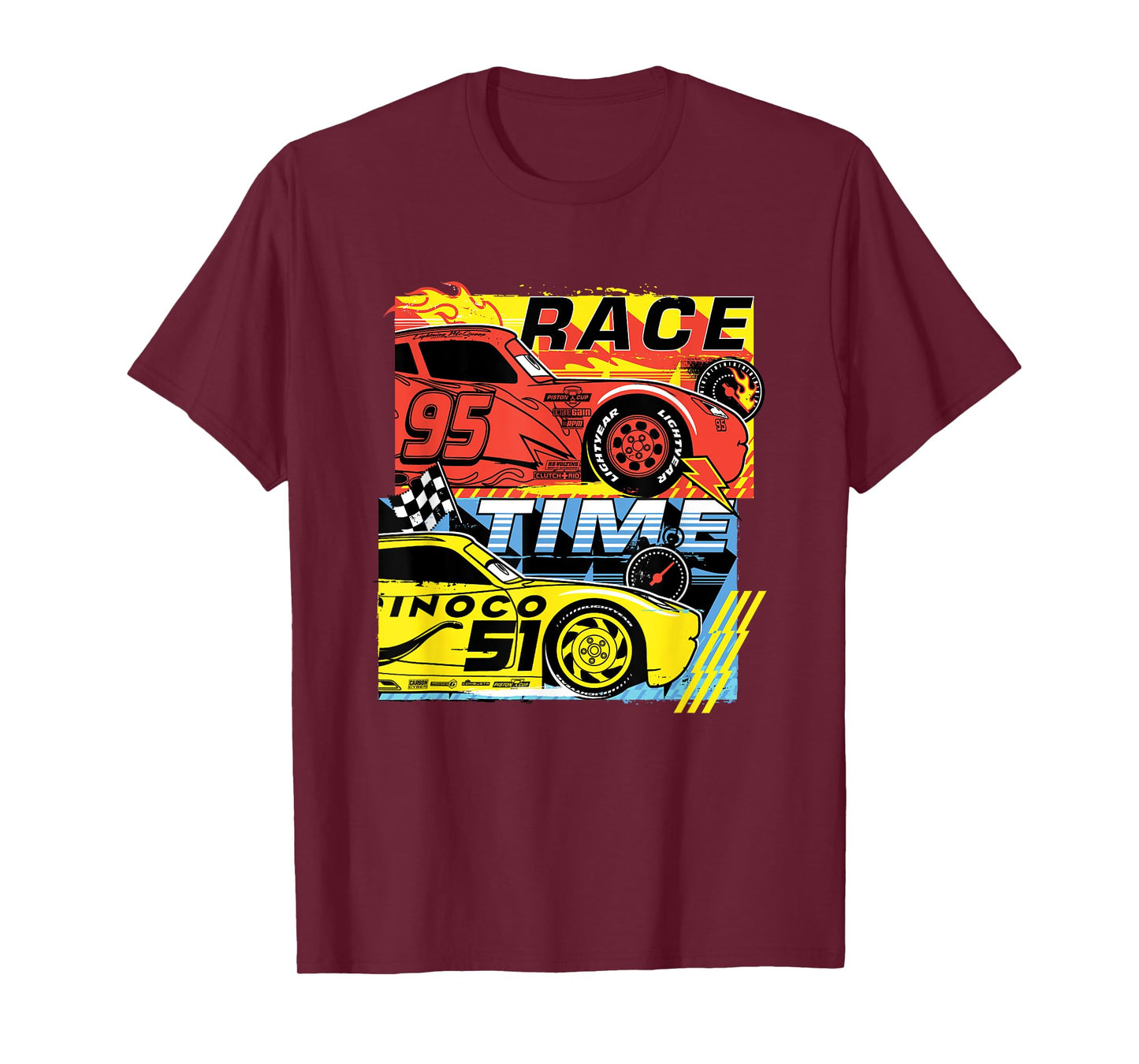 Disney Pixar Cars 3 McQueen And Cruz Race Time Chest Poster T-Shirt