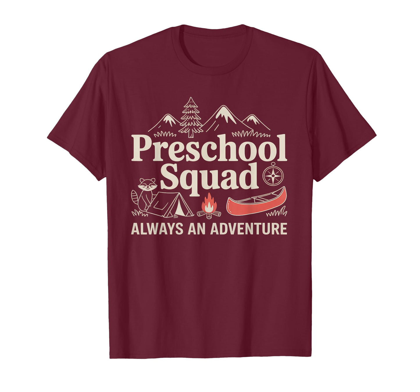 Pre-K Squad Adventure Camping Preschool Teacher Boy Girl Kid T-Shirt