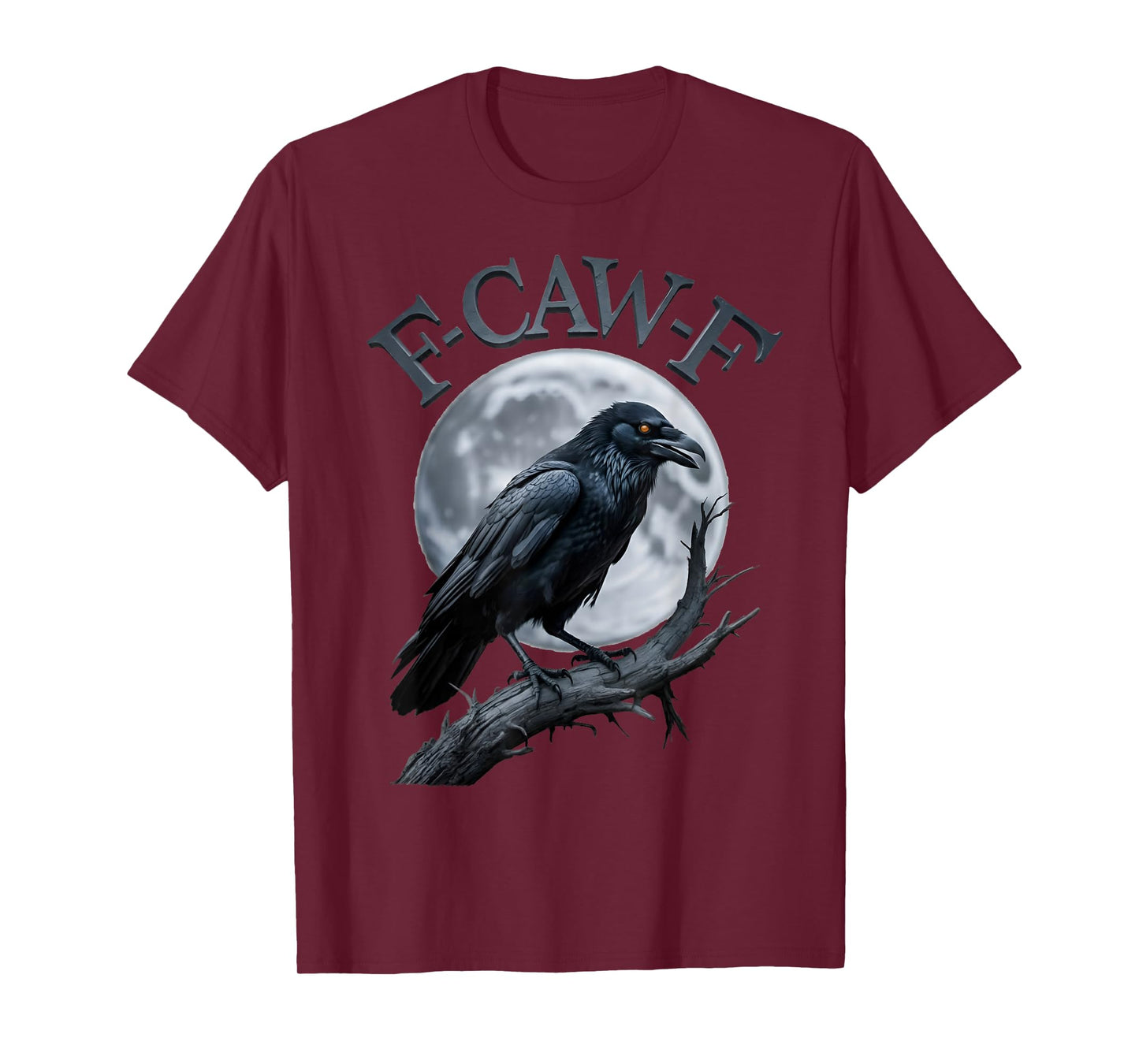 F-Caw-F Funny Black Crow Bird Moon Gothic Adult Humor T-Shirt