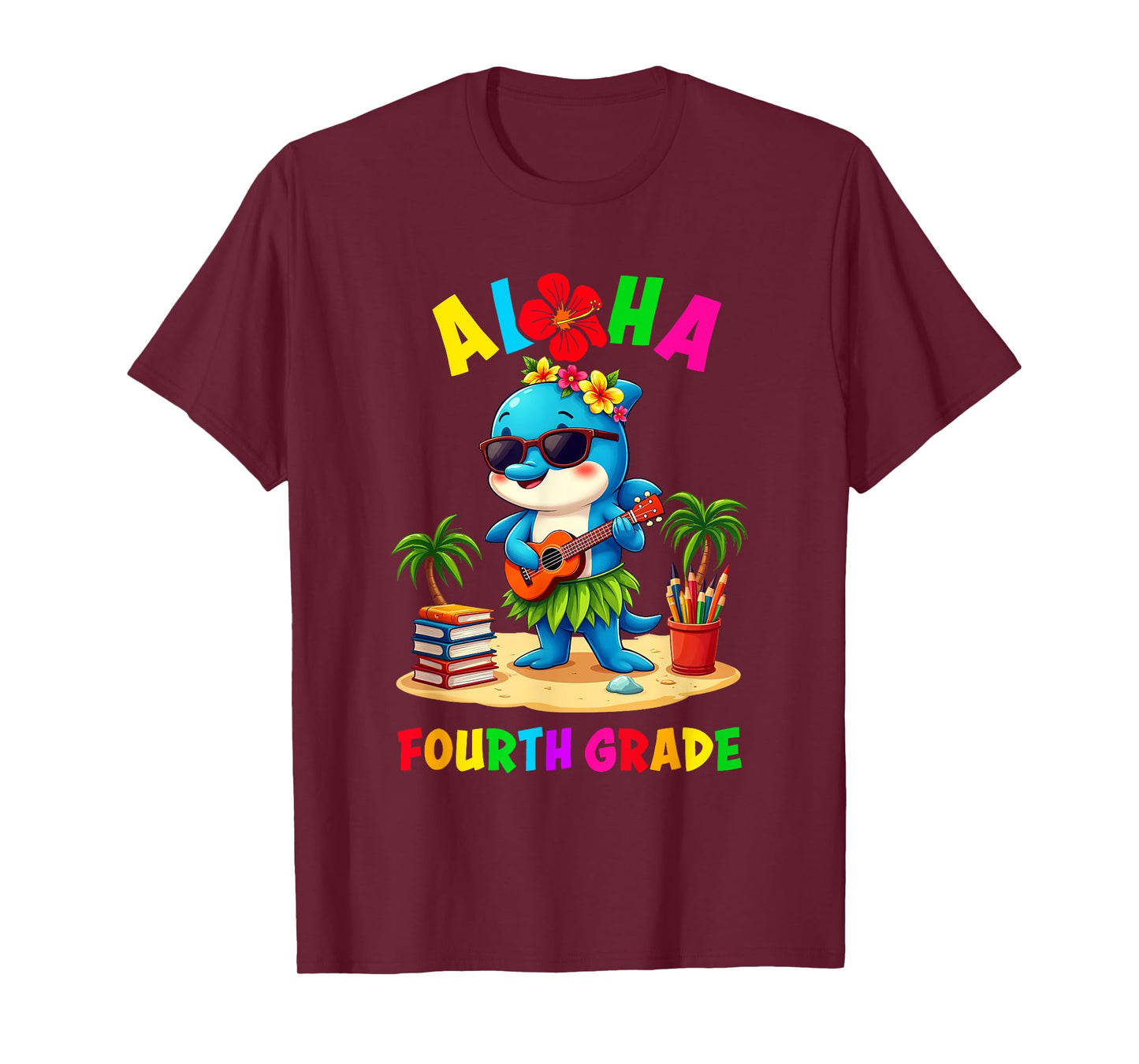 Aloha Fourth Grade Funny Aloha Kids Back To School T-Shirt