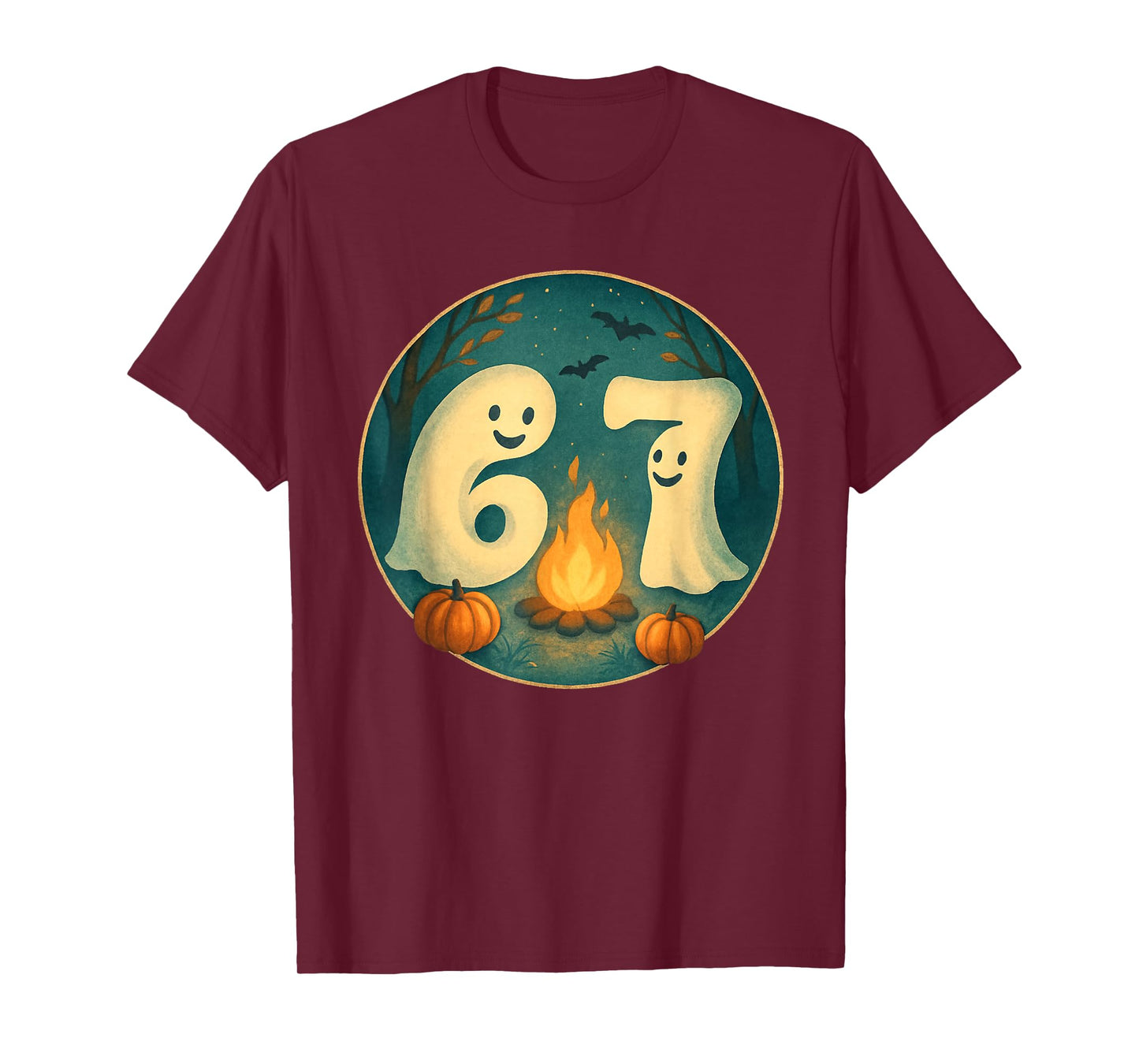 Fun Six Seven 6 7 Meme Design 6 7, Halloween Ghost T-Shirt