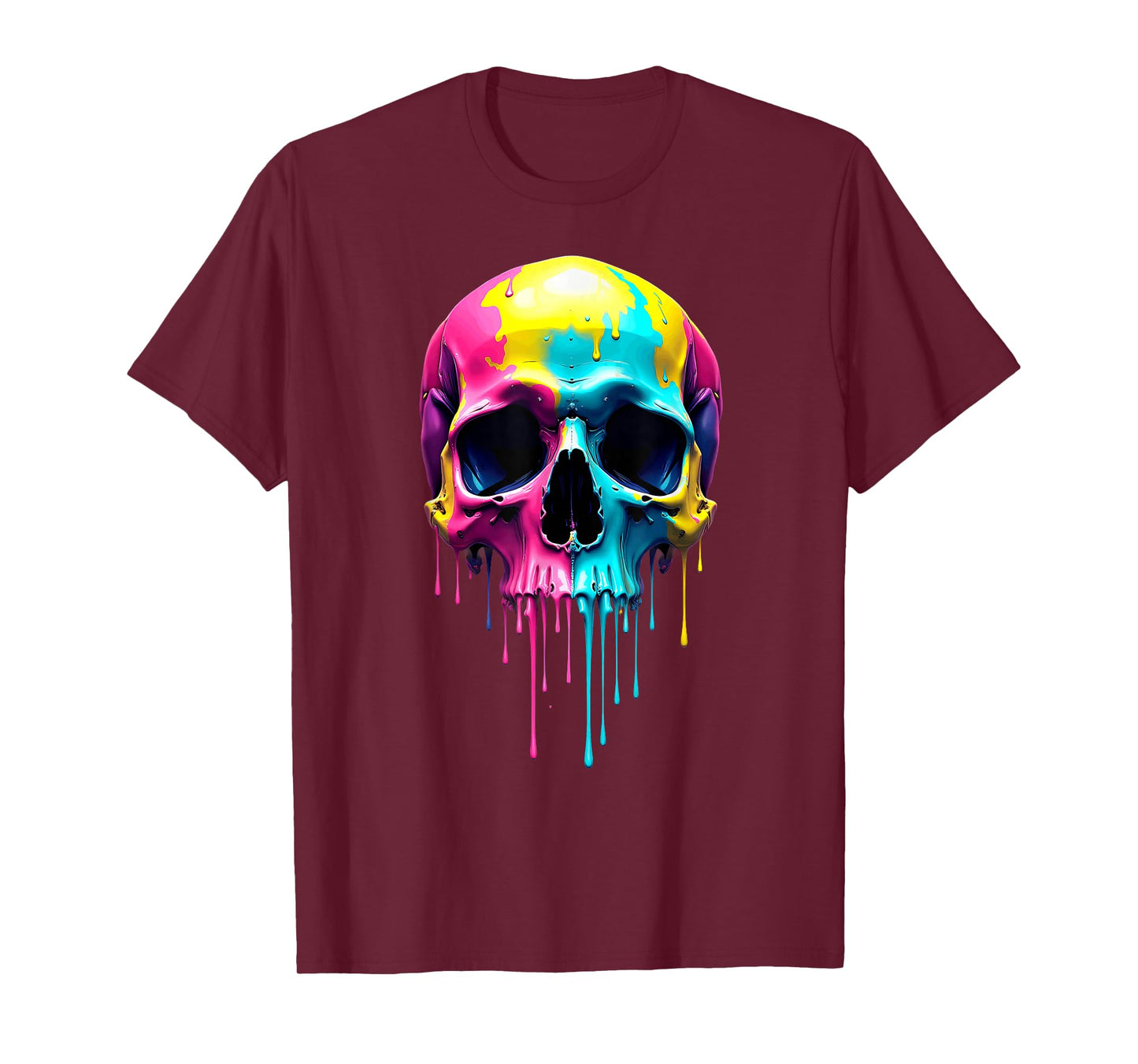 Colorful Skull Melting Halloween T-Shirt