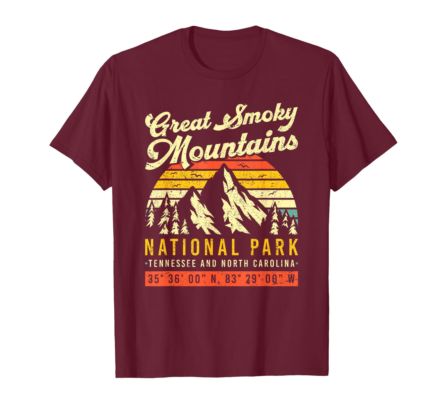 Smoky Mountains Tennessee NC Vintage Retro National Park T-Shirt