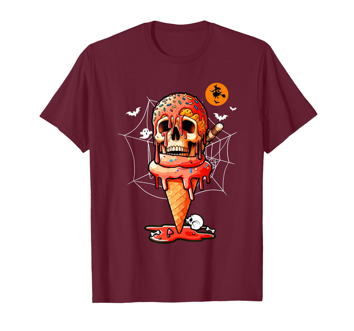 Halloween Horror Skull Ice Cream Costume Food Lover Kids T-Shirt
