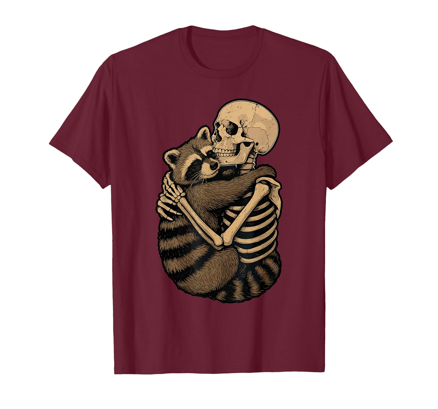 Skeleton Raccoon Halloween Zoo Animal Wildlife Spooky Season T-Shirt