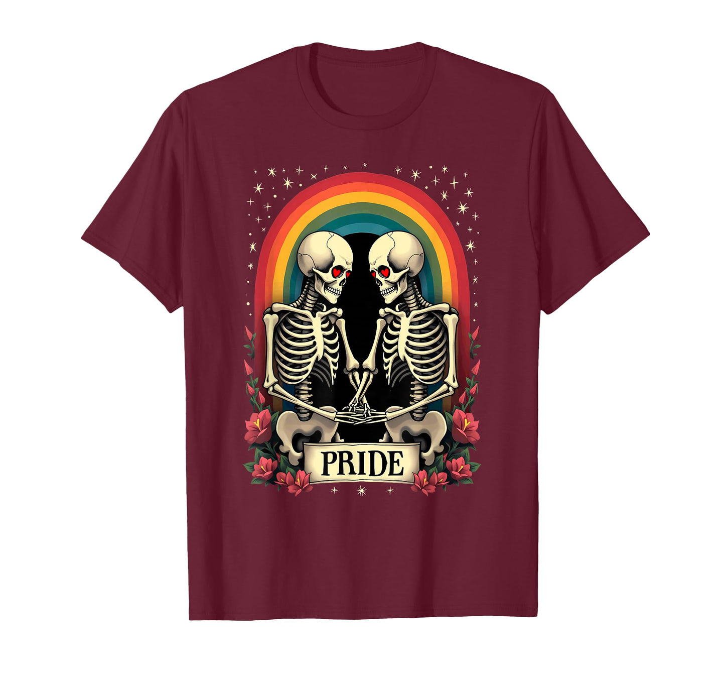 Tarot Card Pride LGBT Gay Lesbian Rainbow Skeleton Halloween T-Shirt