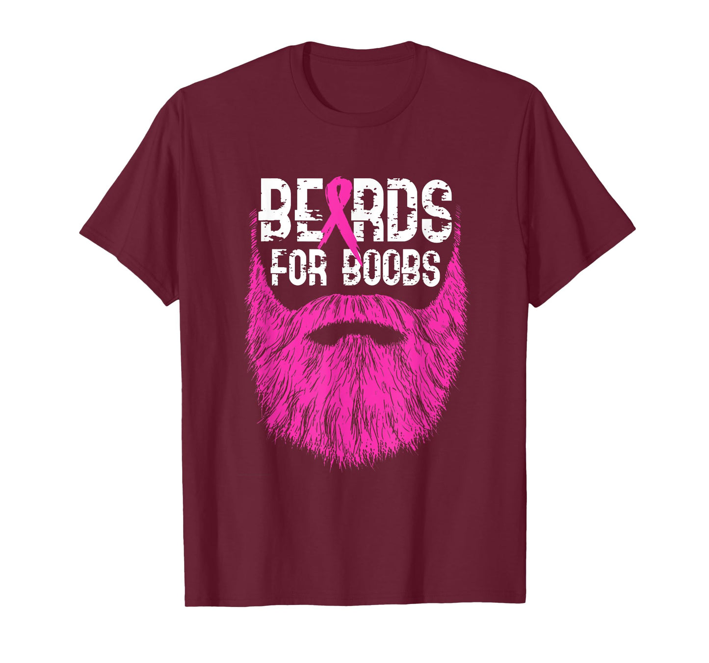 Mens Beards For Boobs Support Breast Cancer Awareness Month T-Shirt