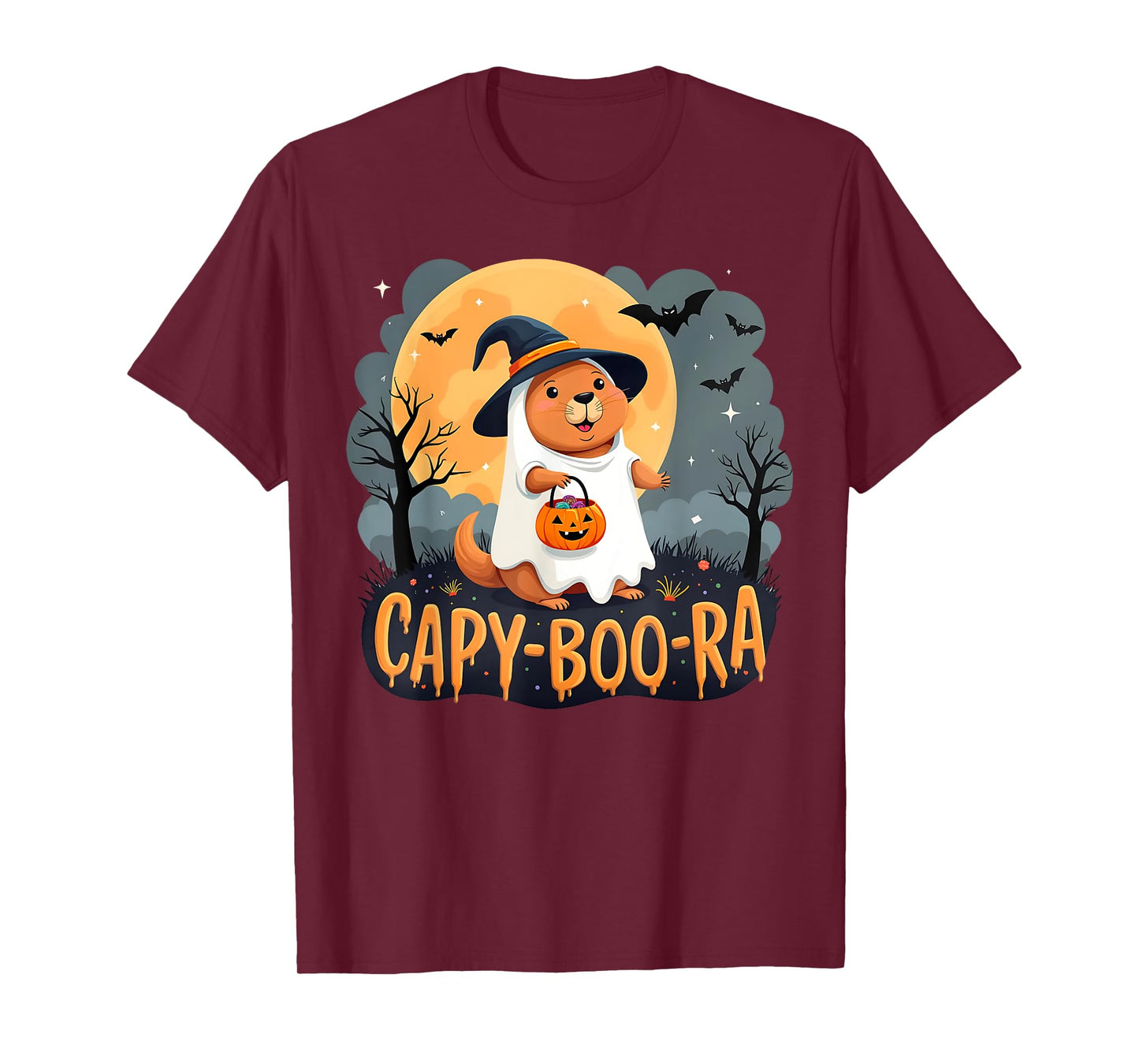 Capy-Boo-Ra Cute Capybara Boo Ghost Funny Cappy Halloween T-Shirt