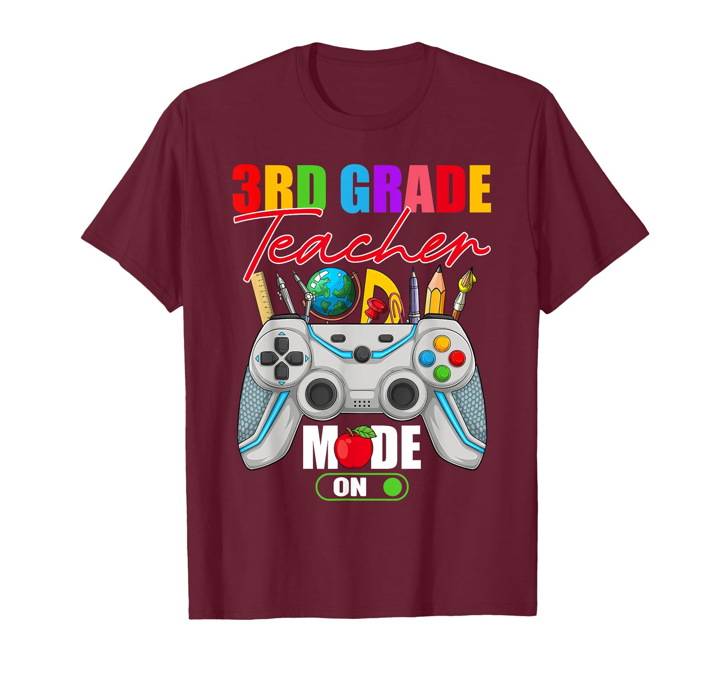 Funny 3rd Grade Teacher Mode On Controller 1st Day Of School T-Shirt