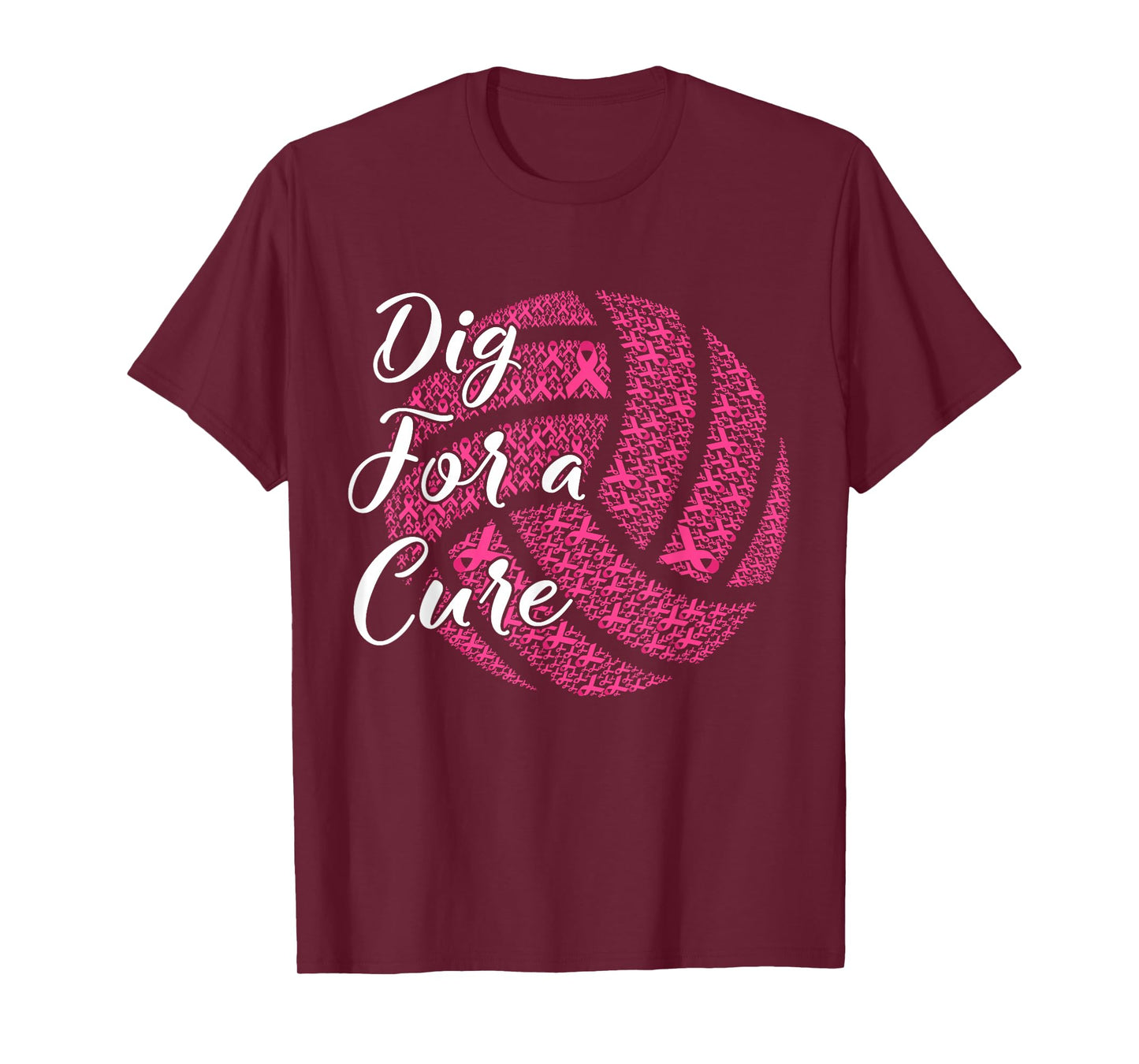Dig For A Cure Breast Cancer Awareness Volleyball Pink T-Shirt