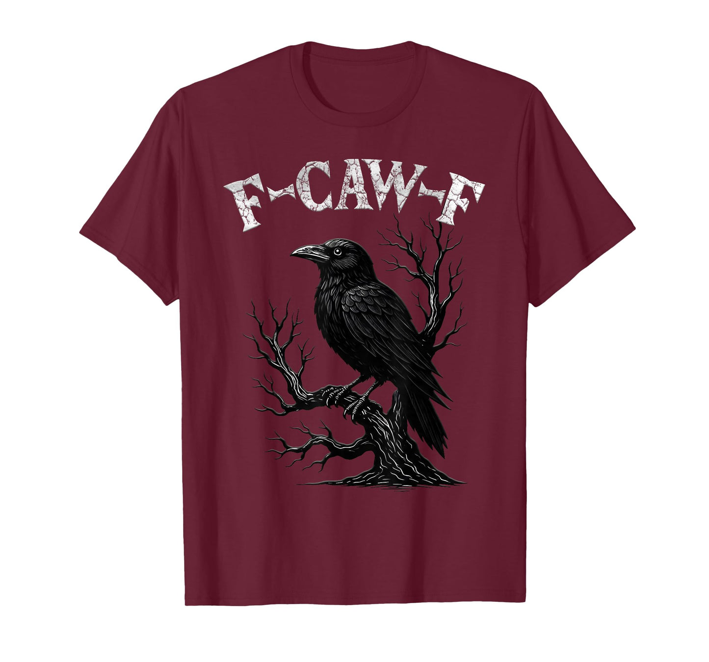 Black Crow, F-Caw-F Funny Black Bird Moon Gothic Adult Humor T-Shirt