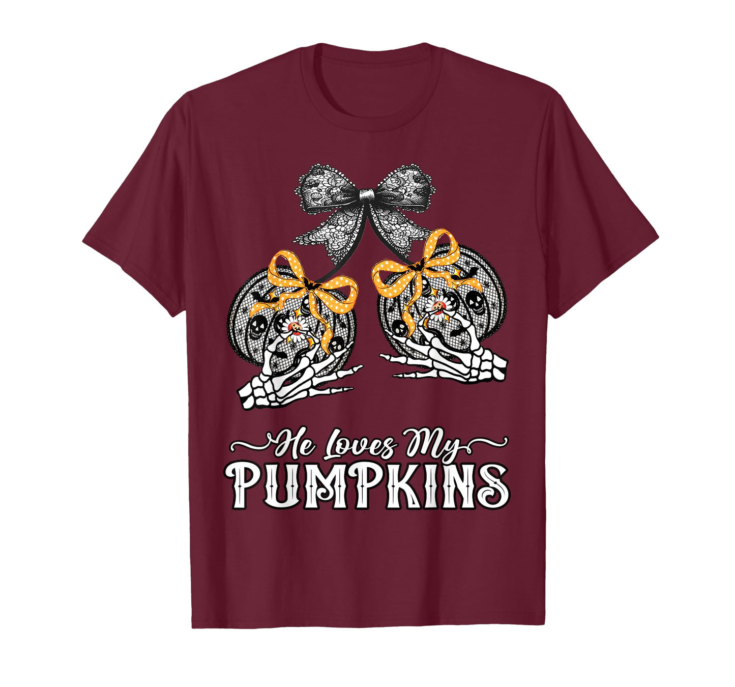 He Loves My Pumpkins I Like His Broomstick Couples Halloween T-Shirt