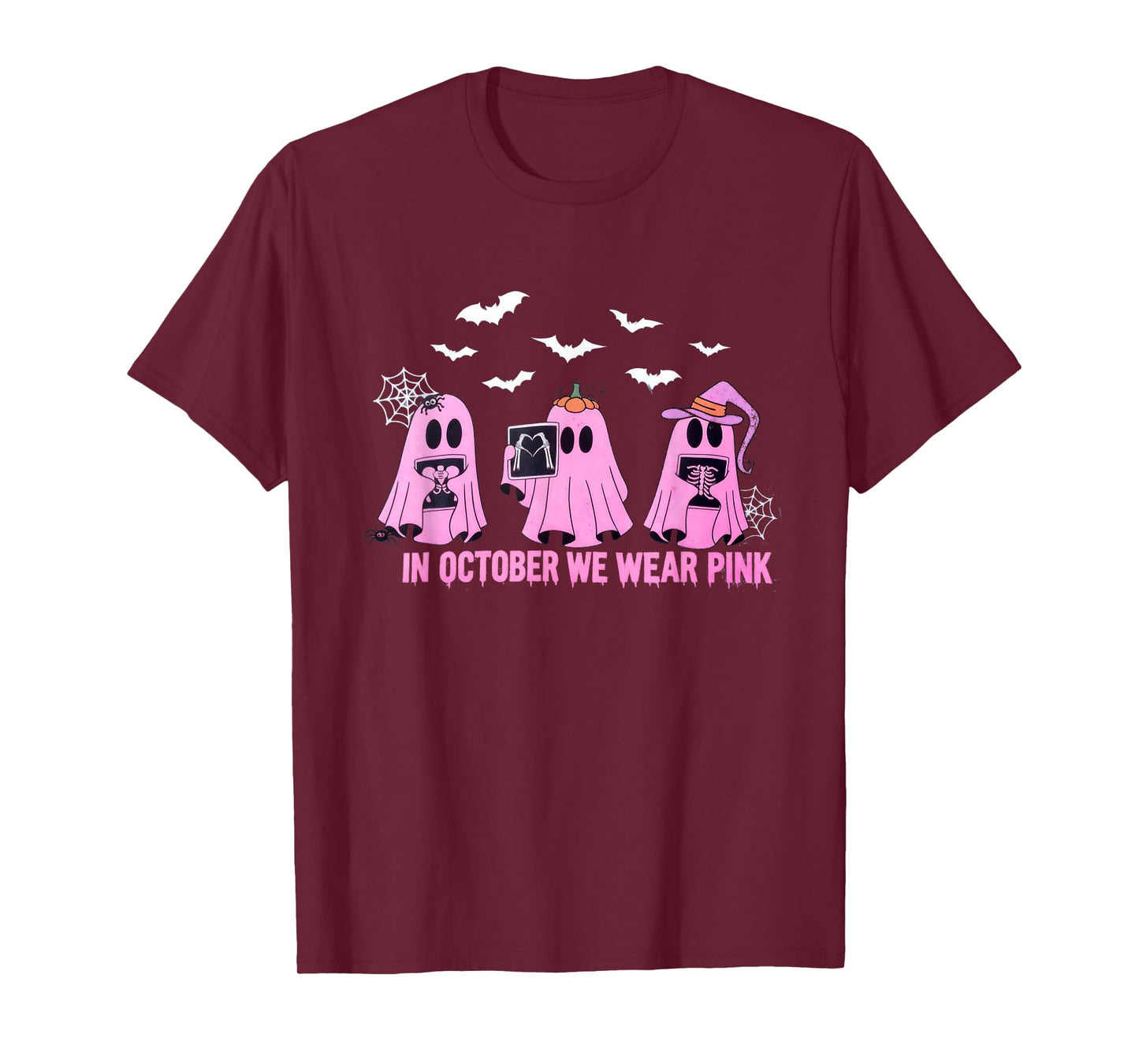 Breast CancerX-ray Tech Halloween Radiology Fall Ghost Work T-Shirt