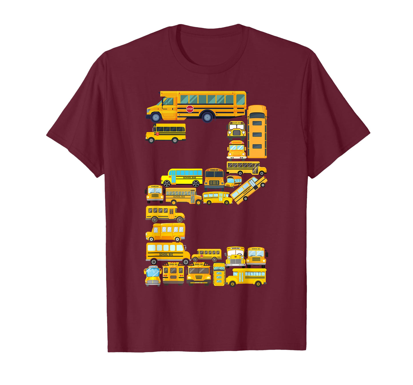 Toddler 2nd Birthday School Bus Themed 2 Year Old Boys Kids T-Shirt
