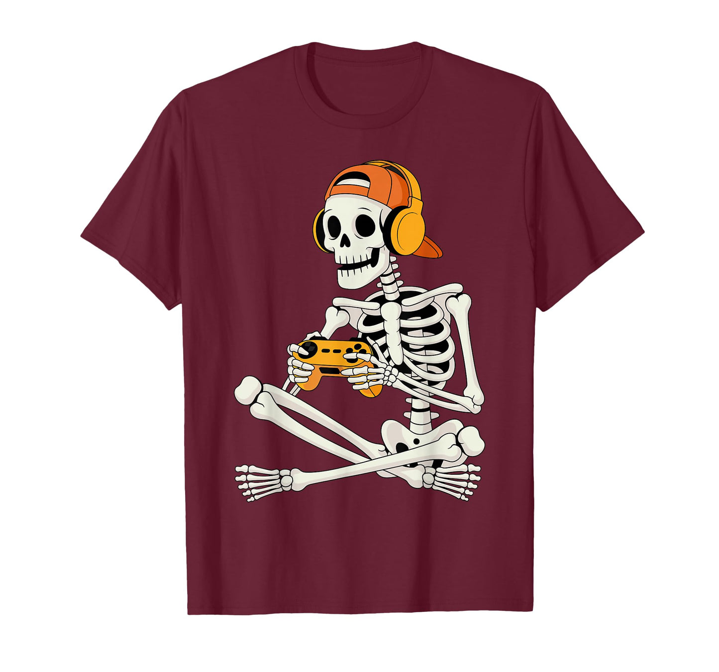 Halloween Skeleton Gamer Funny Video Gaming Boys T-Shirt