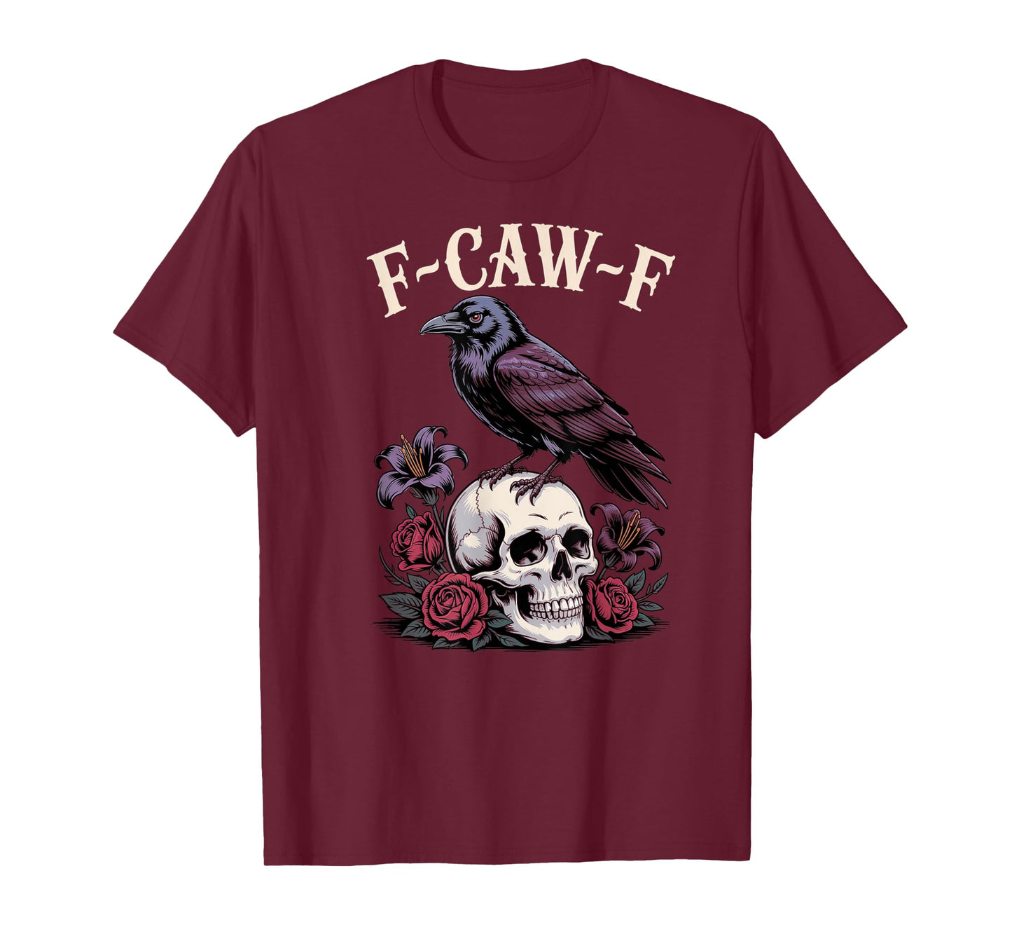 Funny F-CAW-F Crow Black Crow F-Caw-F Graphic for Halloween T-Shirt