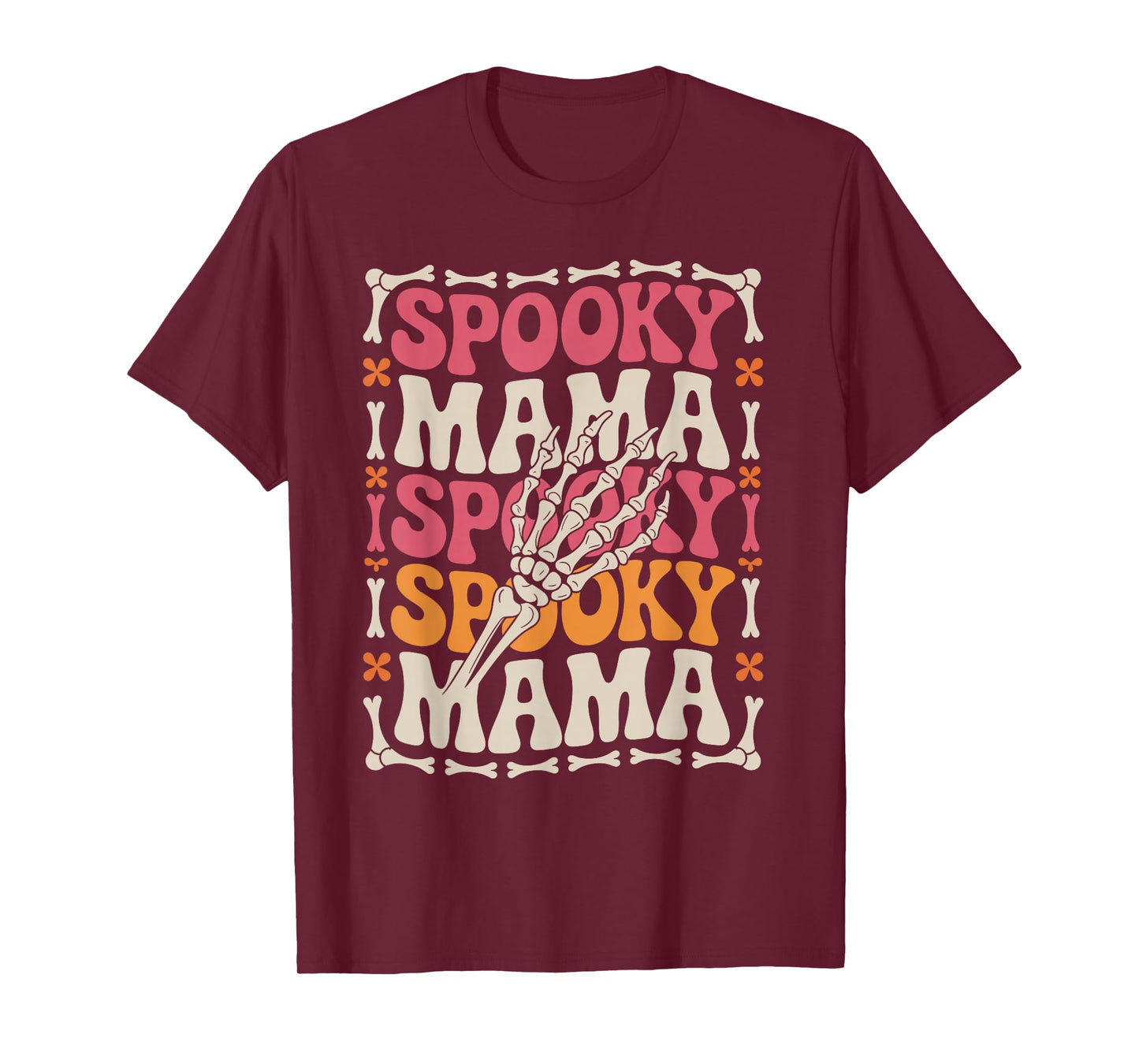 Spooky Mama Mom Halloween Costume Spooky Season Groovy Women T-Shirt