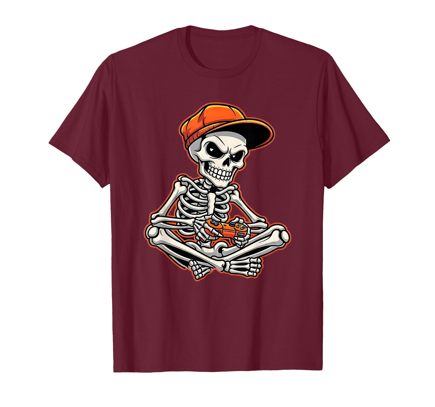 Halloween Skeleton Gamer Video Gaming Funny Skeleton T-Shirt