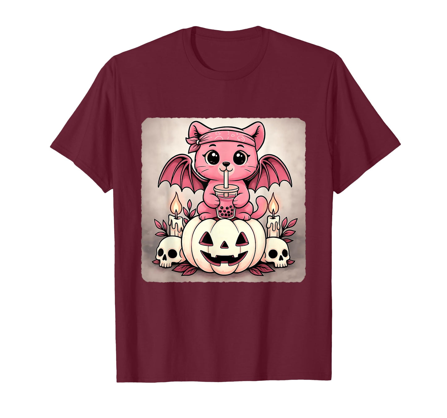 Cougar Bat Kawaii Pastel Goth Creepy Cute Skeleton T-Shirt