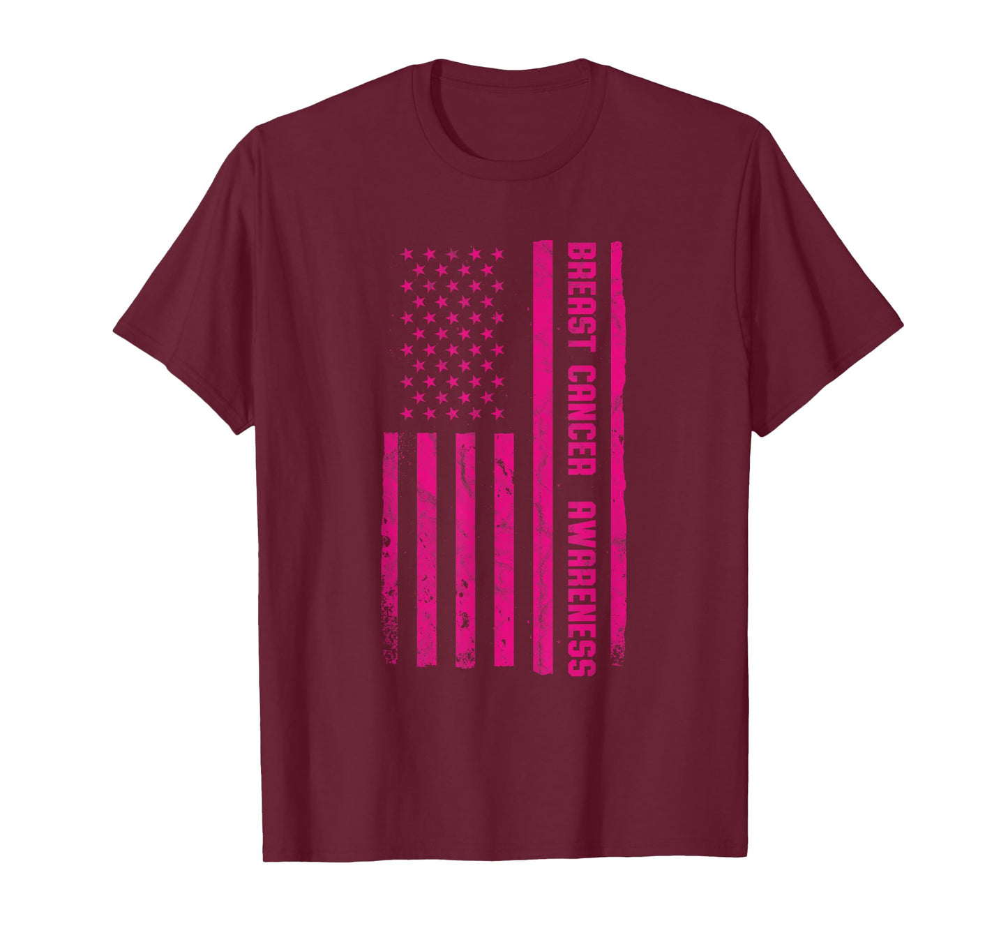 Breast Cancer Awareness Month American Flag Pink October T-Shirt