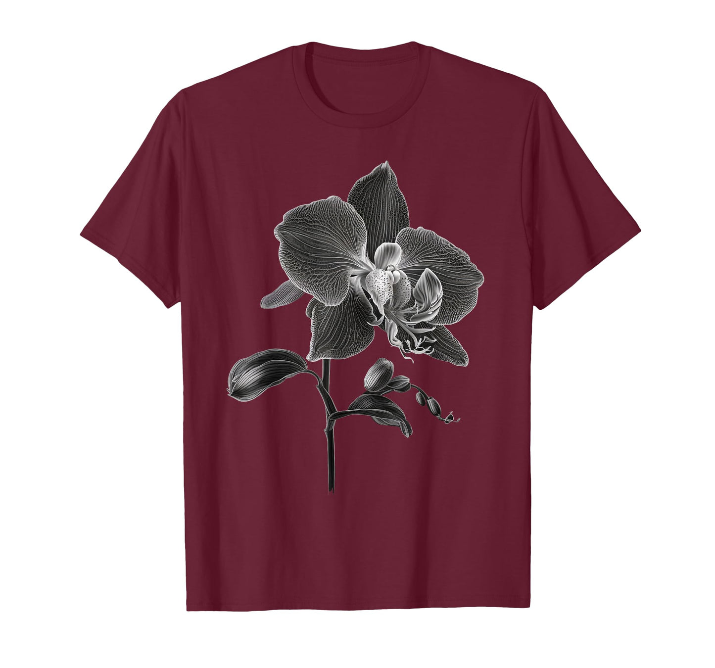 Black and White Orchid men and Orchid womens T-Shirt