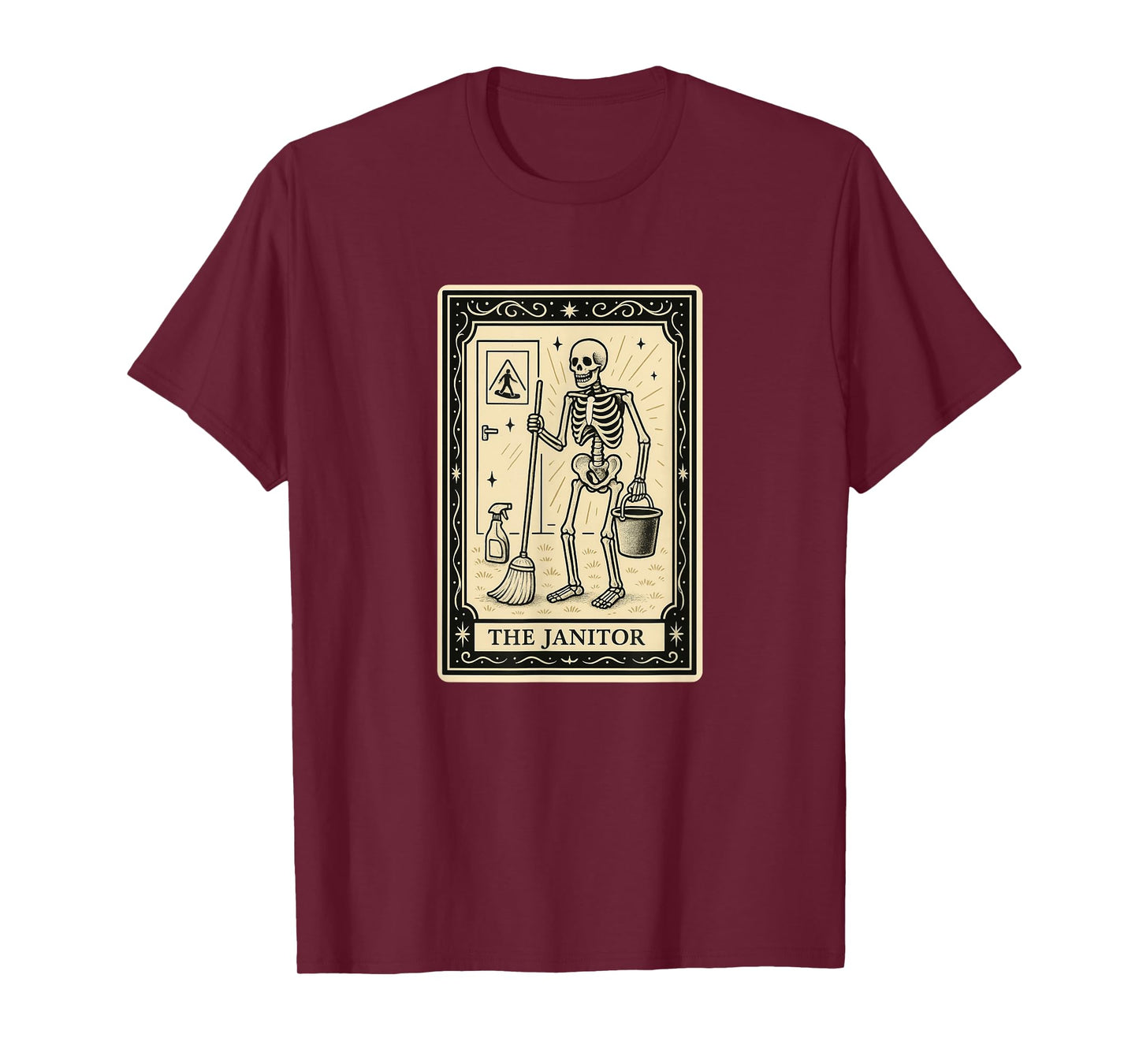 The Janitor Tarot Card - Halloween Spooky Gothic Custodian T-Shirt