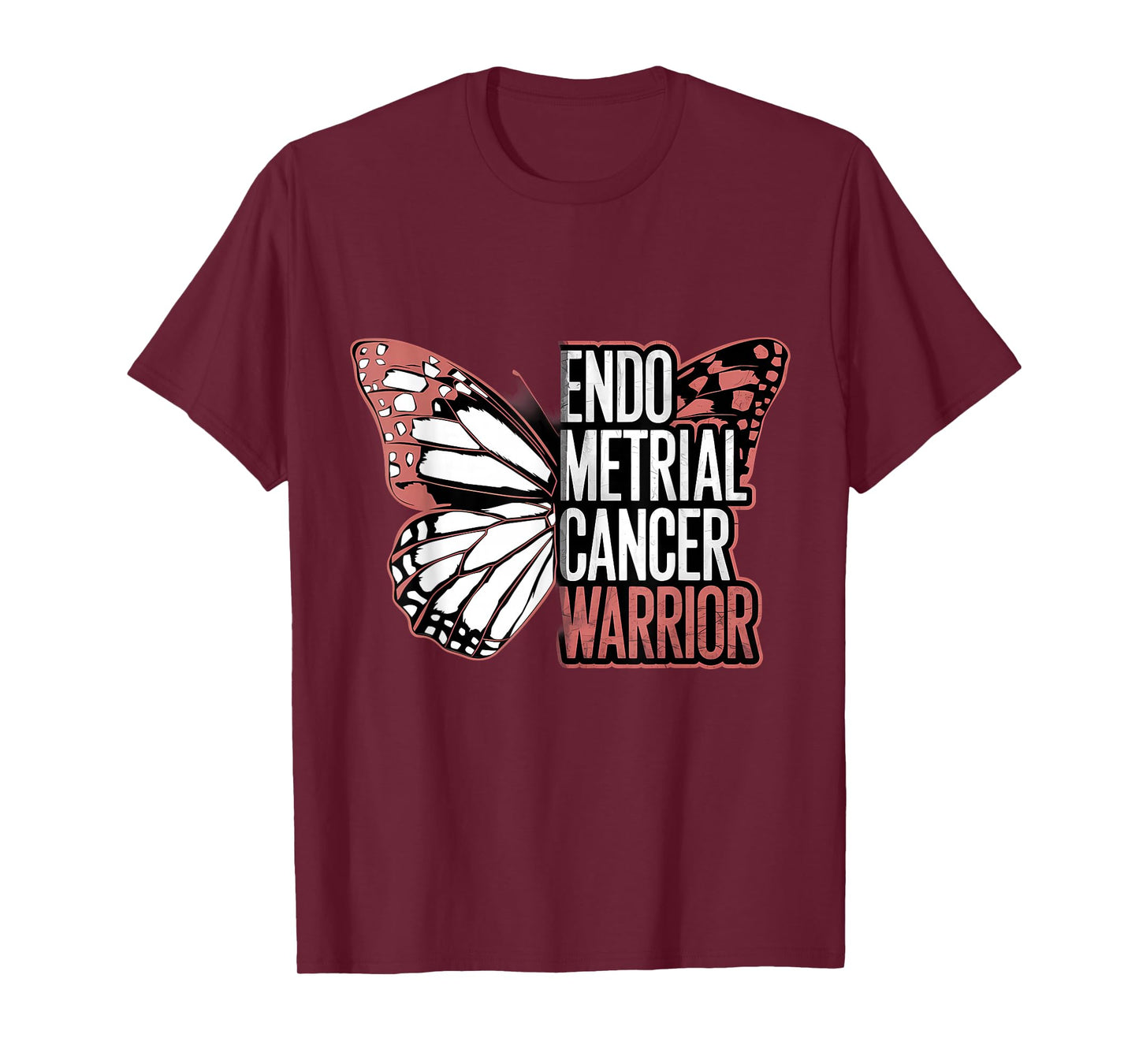 Endometrial Cancer Awareness Peach Ribbon T-Shirt