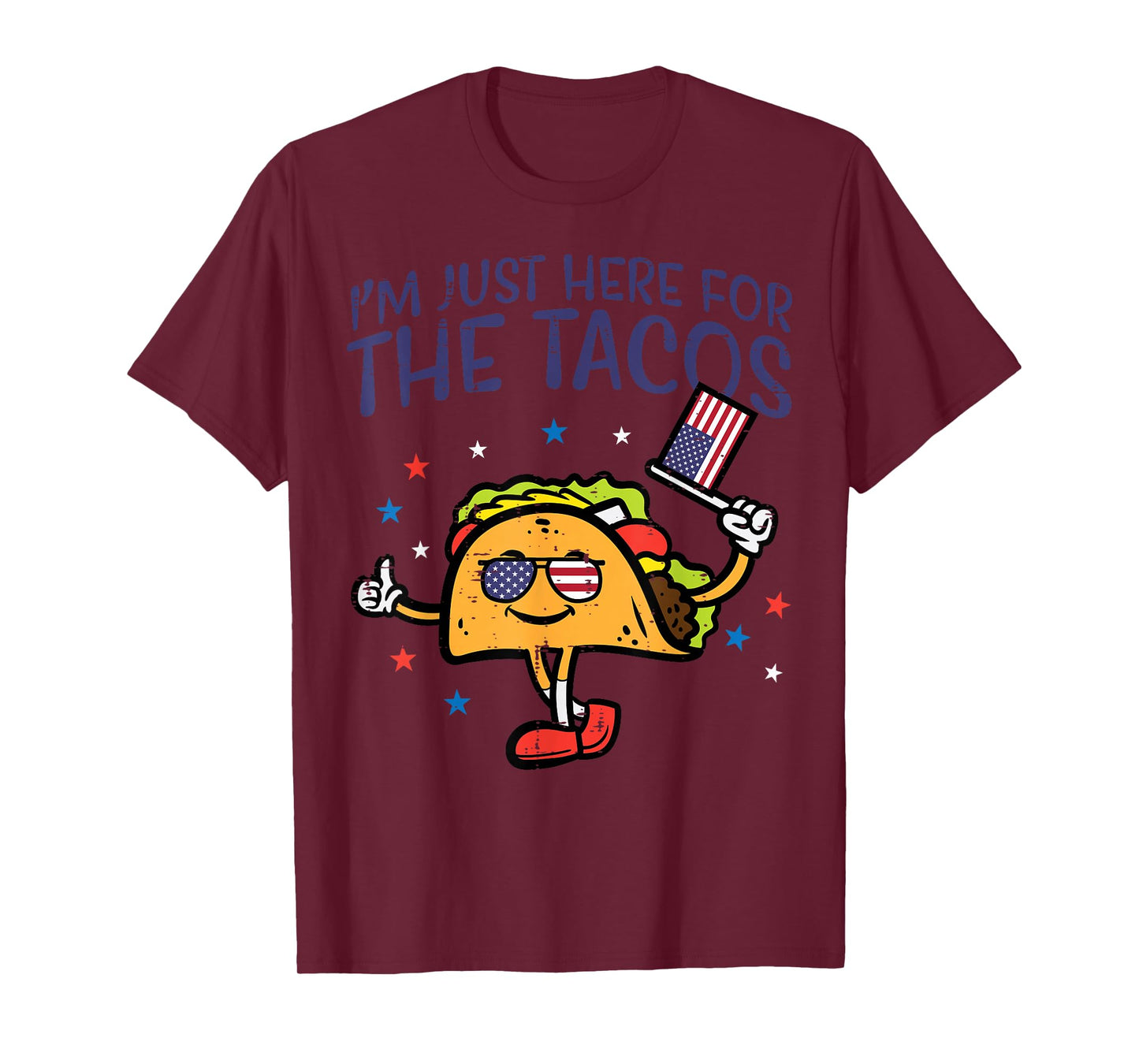 4th July Here For Tacos Mexican Food Patriot Men Women Kids T-Shirt