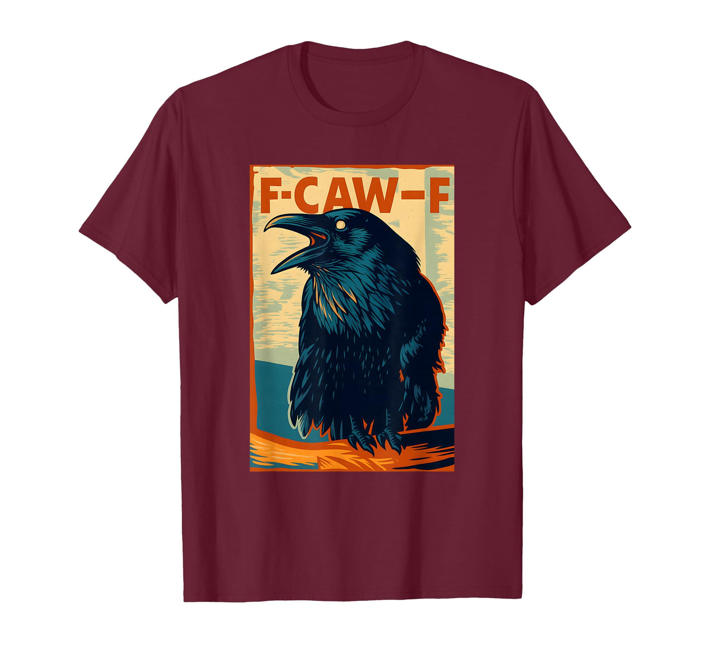 Funny Black Crow Bird with F-Caw-F Saying T-Shirt