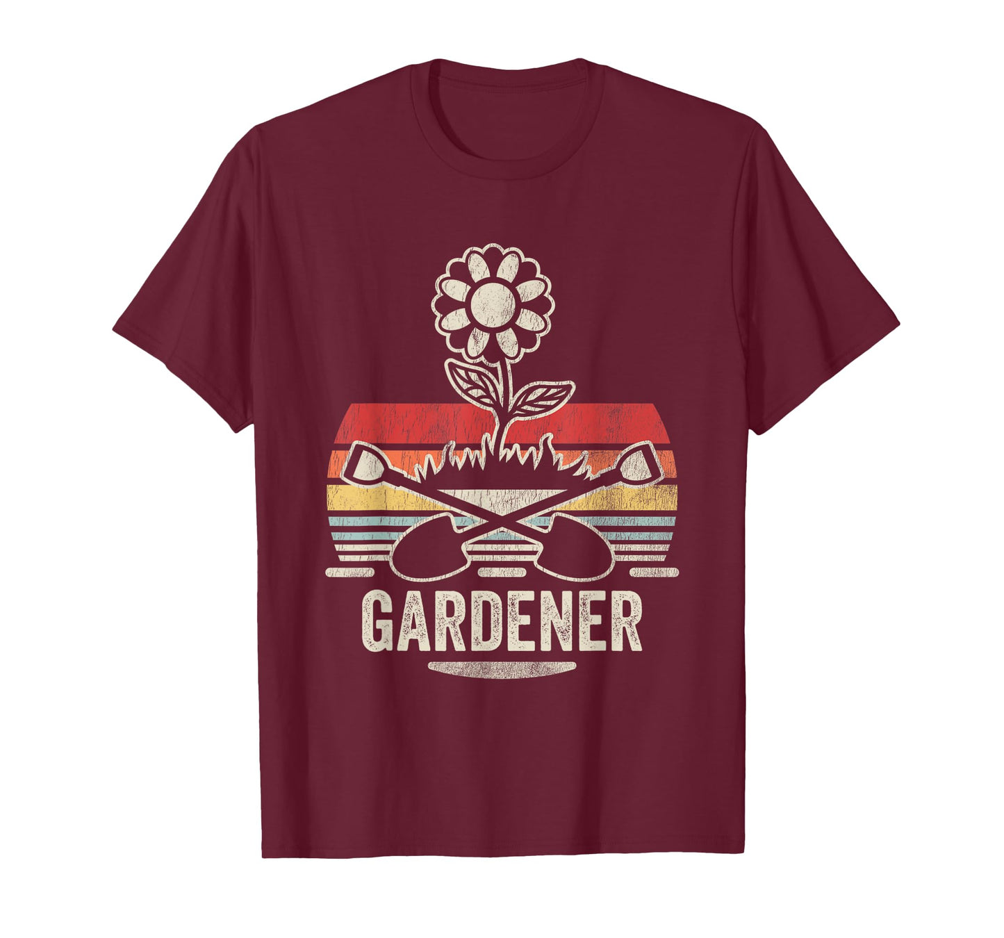 Gardener Retro Style Flower Shovel Design T-Shirt