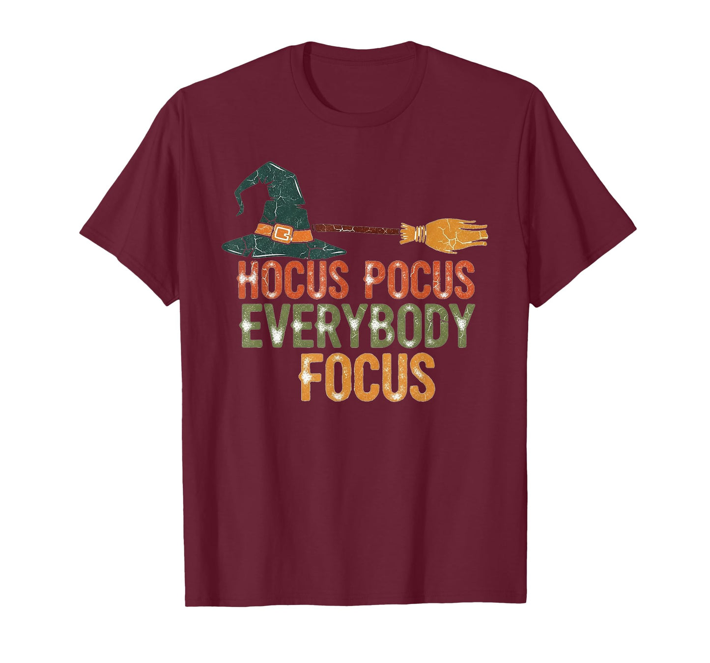 Vintage Halloween Witch Teacher Hocus Pocus Everybody Focus T-Shirt