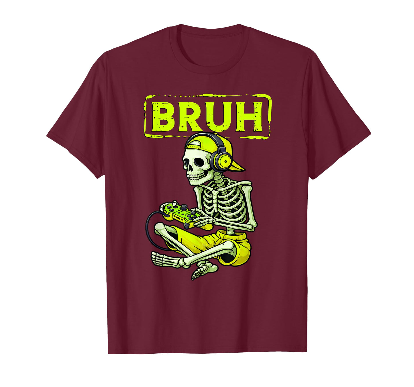 Gamer Bruh Skeleton Video Gaming Boys Men Kids T-Shirt
