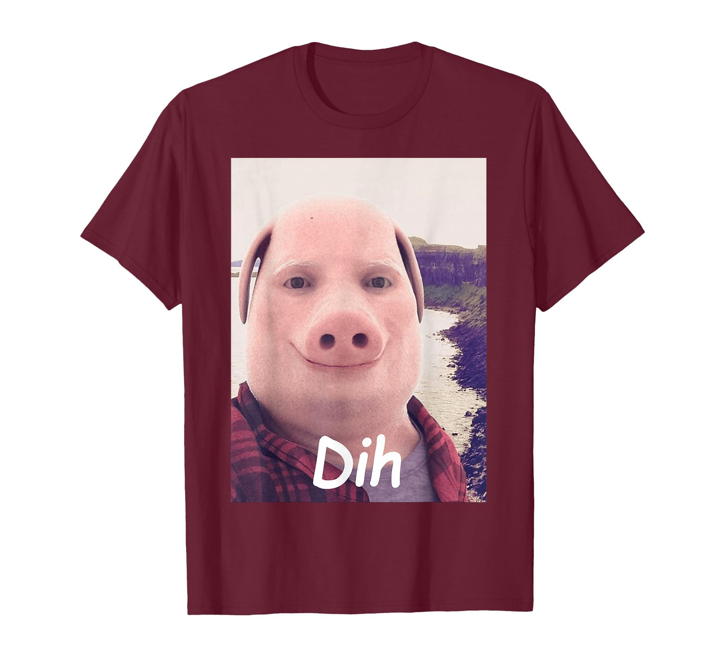 Dih John Pork Meme Funny Brainrot Fih Calling Inapproriate T-Shirt - T-Shirt | Maroon
