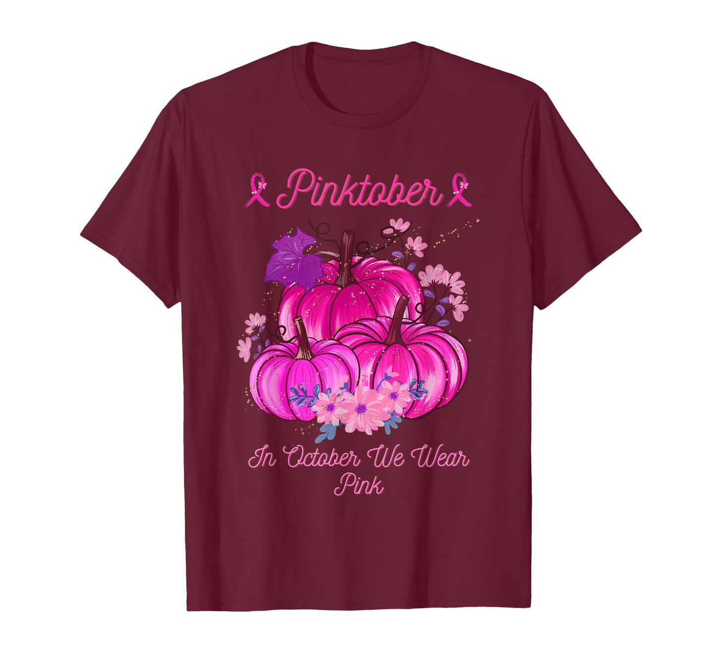 PINKTOBER Pink October Breast Cancer Awareness Ribbon Tee T-Shirt