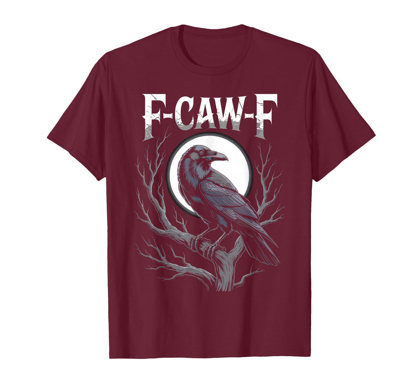 F CAW F Retro Crow Funny Adult Humor Halloween T-Shirt