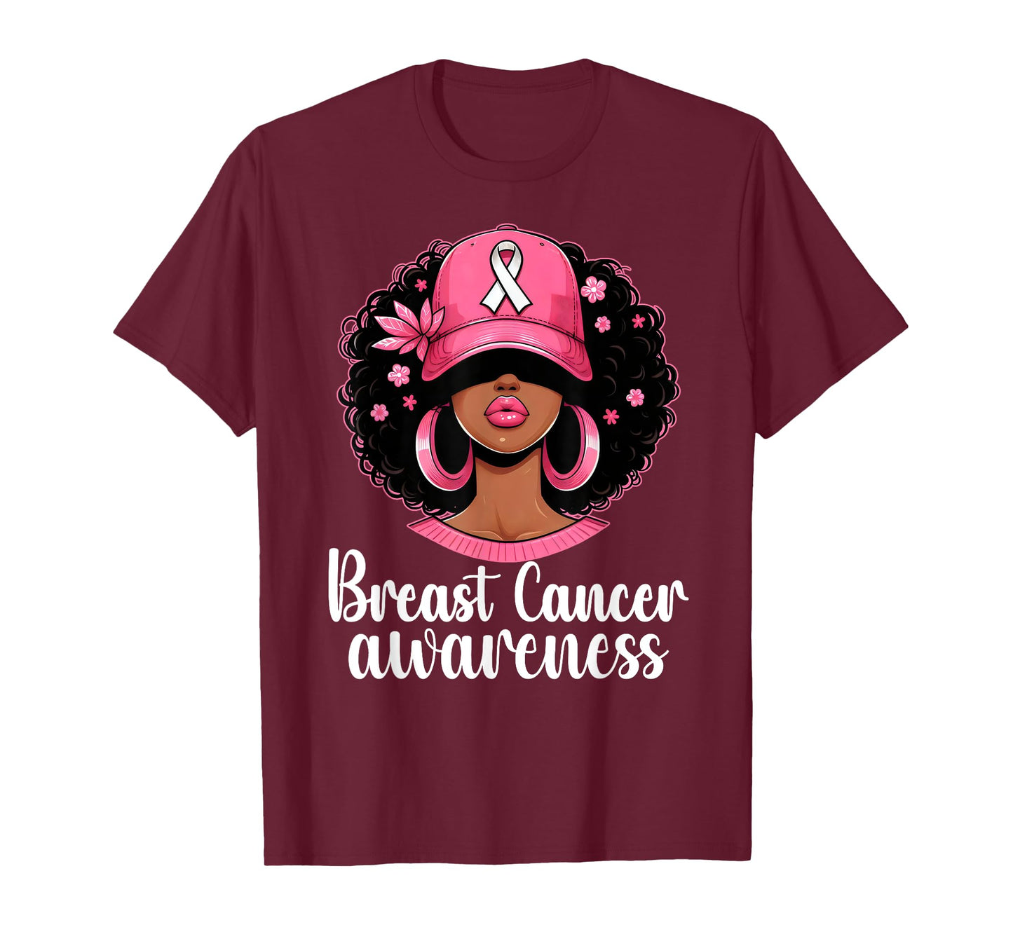 In October We Wear Pink Black Woman Breast Cancer Awareness T-Shirt