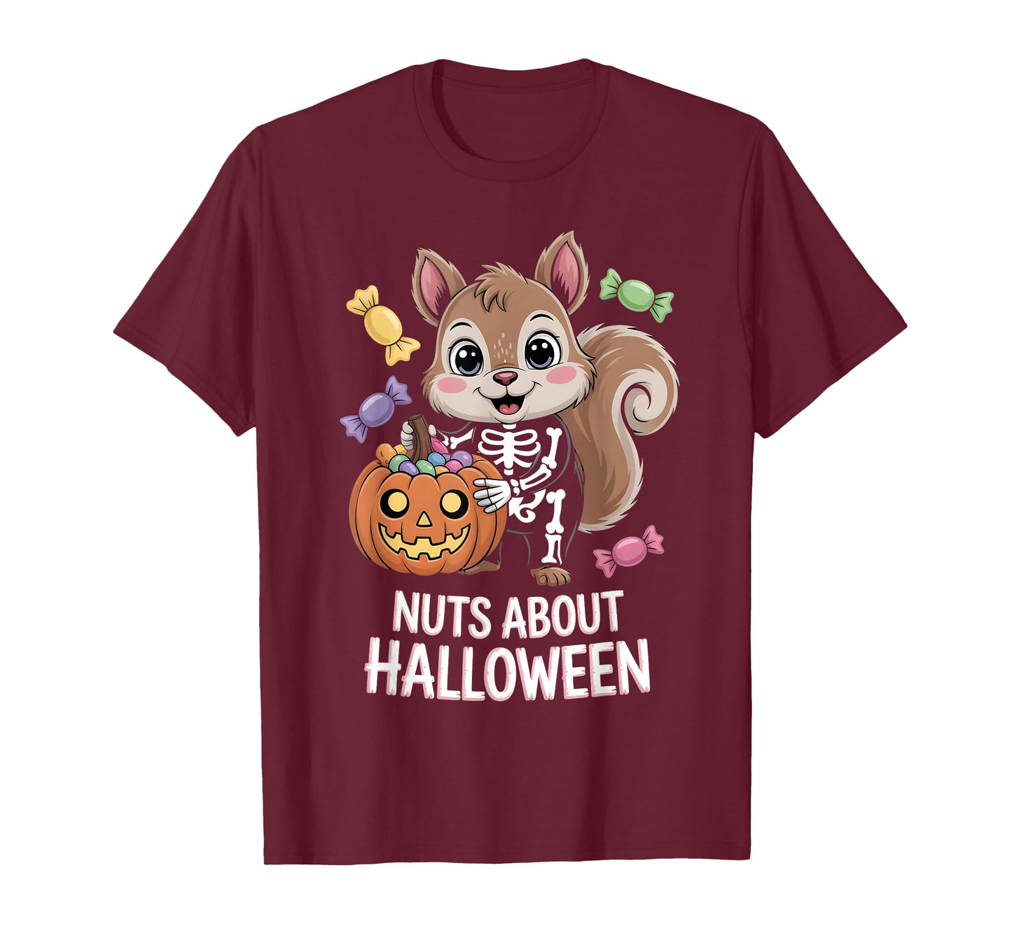 Nuts About Halloween – Cute Skeleton Squirrel T-Shirt